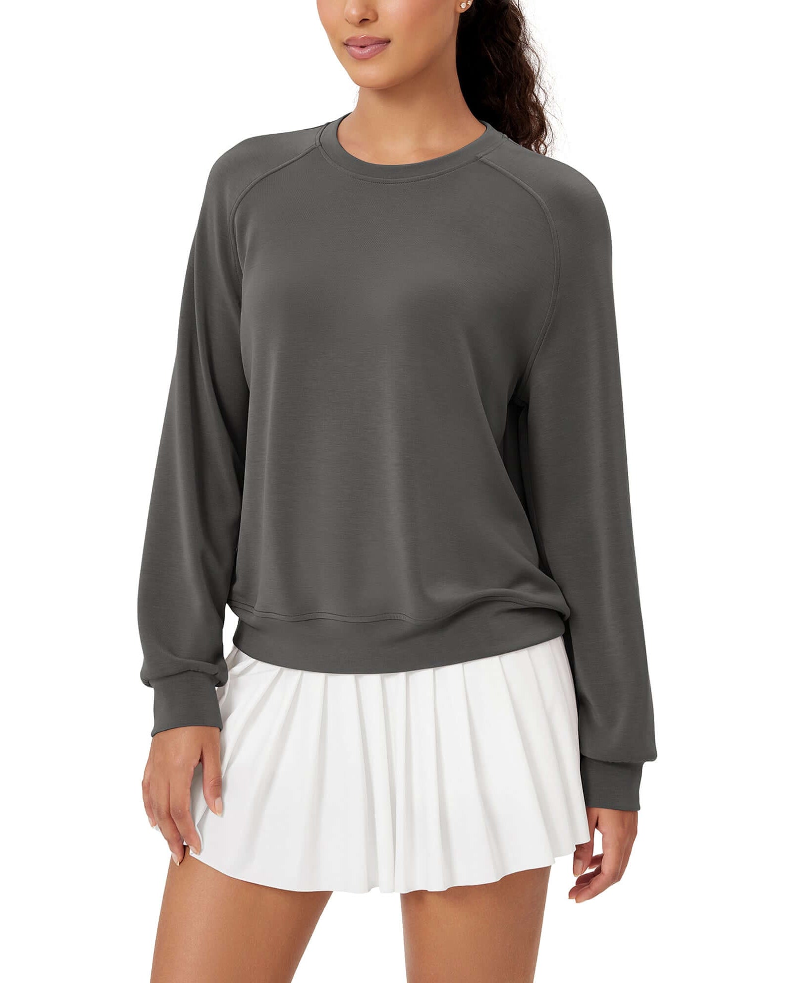 Modal Soft Raglan Long Sleeves Sweatshirts - ododos