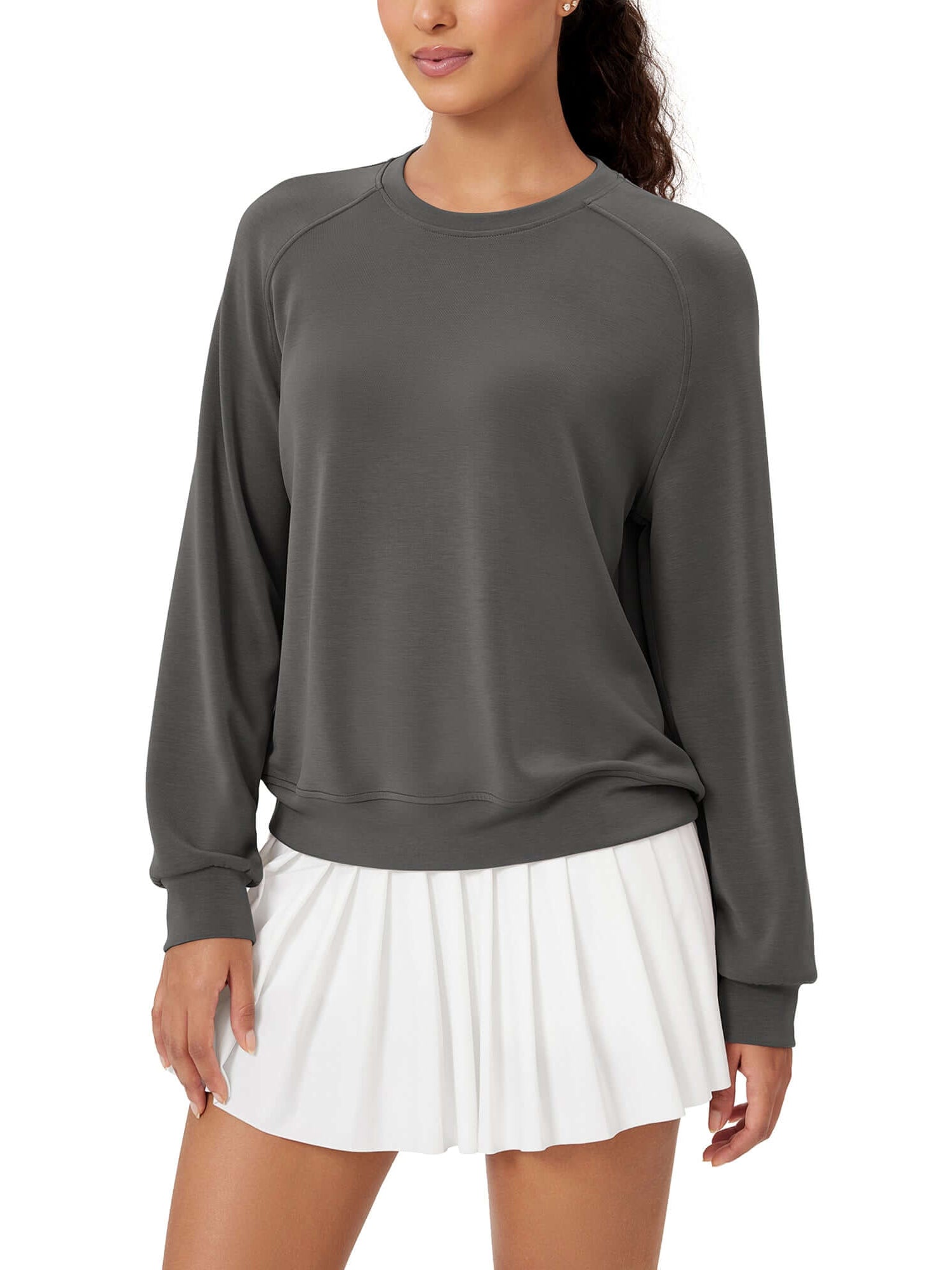 Modal Soft Raglan Long Sleeves Sweatshirts - ododos