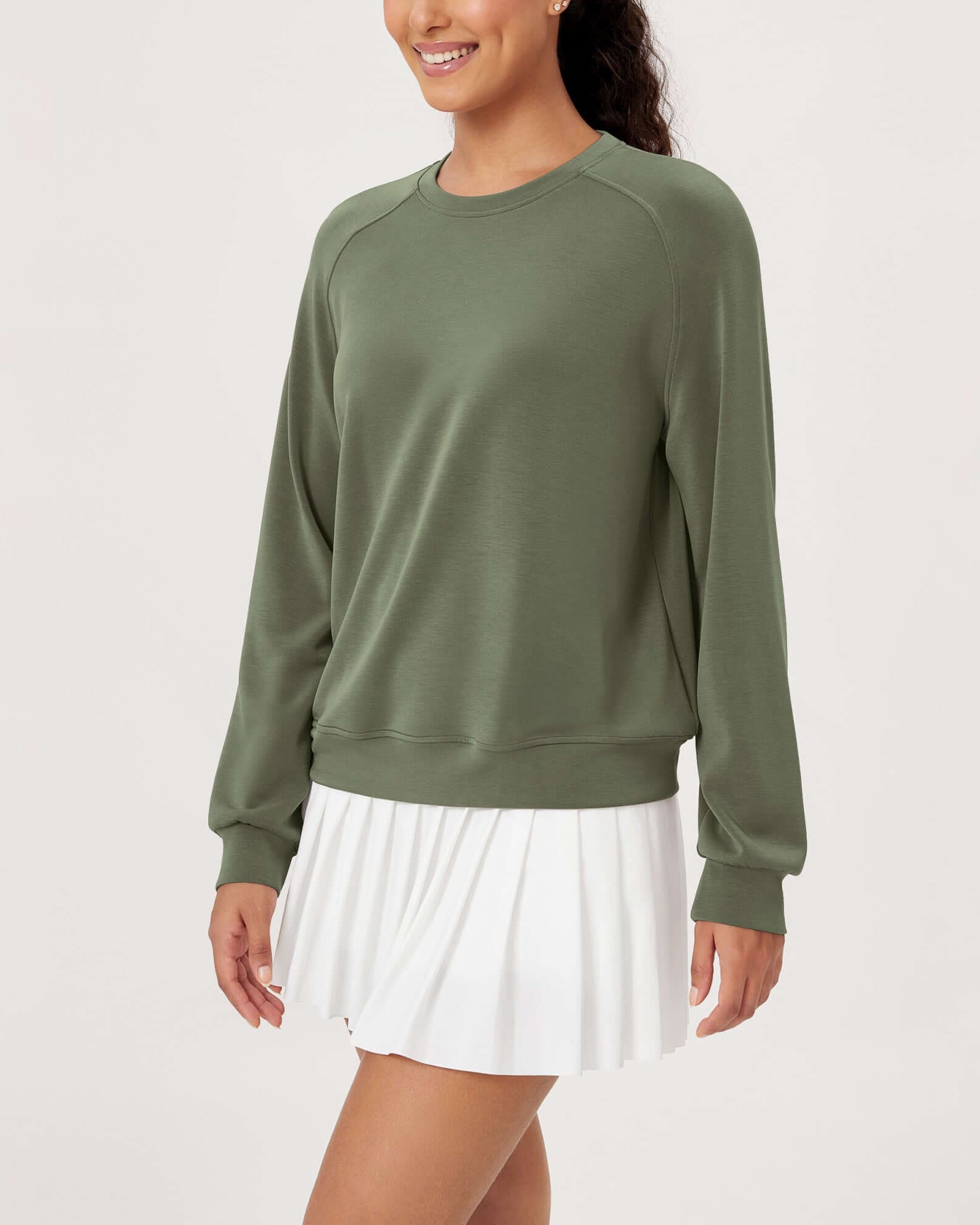 Modal Soft Raglan Long Sleeves Sweatshirts - ododos