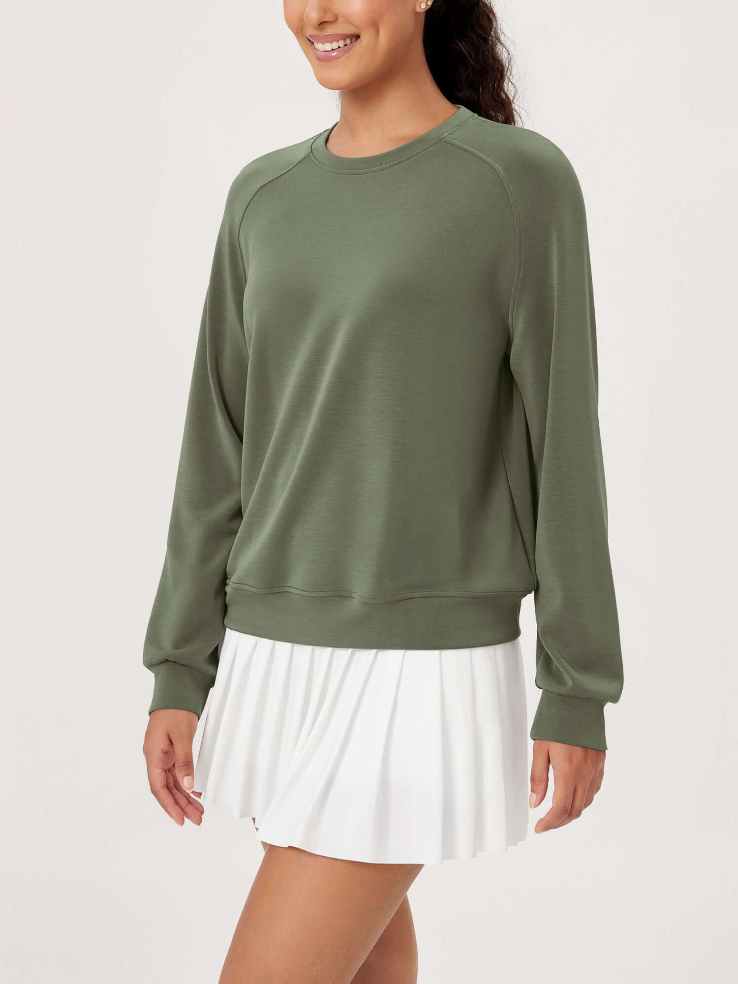Modal Soft Raglan Long Sleeves Sweatshirts - ododos