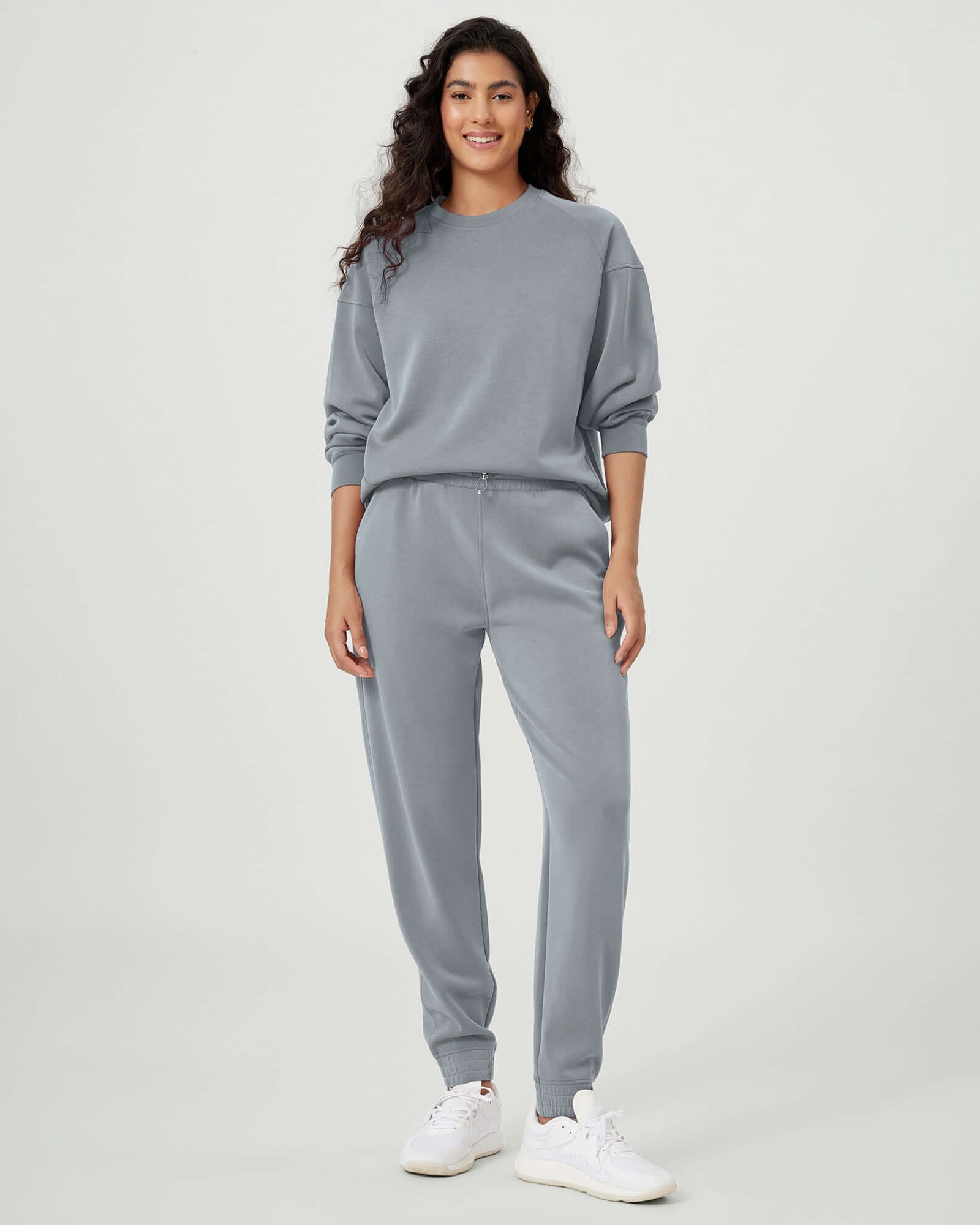 Modal Soft Oversized Raglan Crew Neck Relaxed Sweatshirts Pullover - ododos