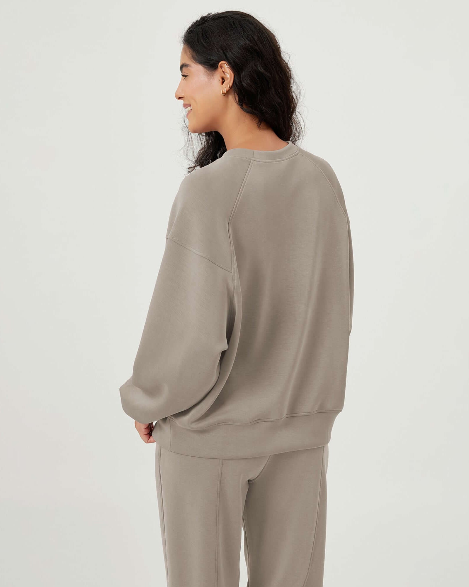 Modal Soft Oversized Raglan Crew Neck Relaxed Sweatshirts Pullover - ododos