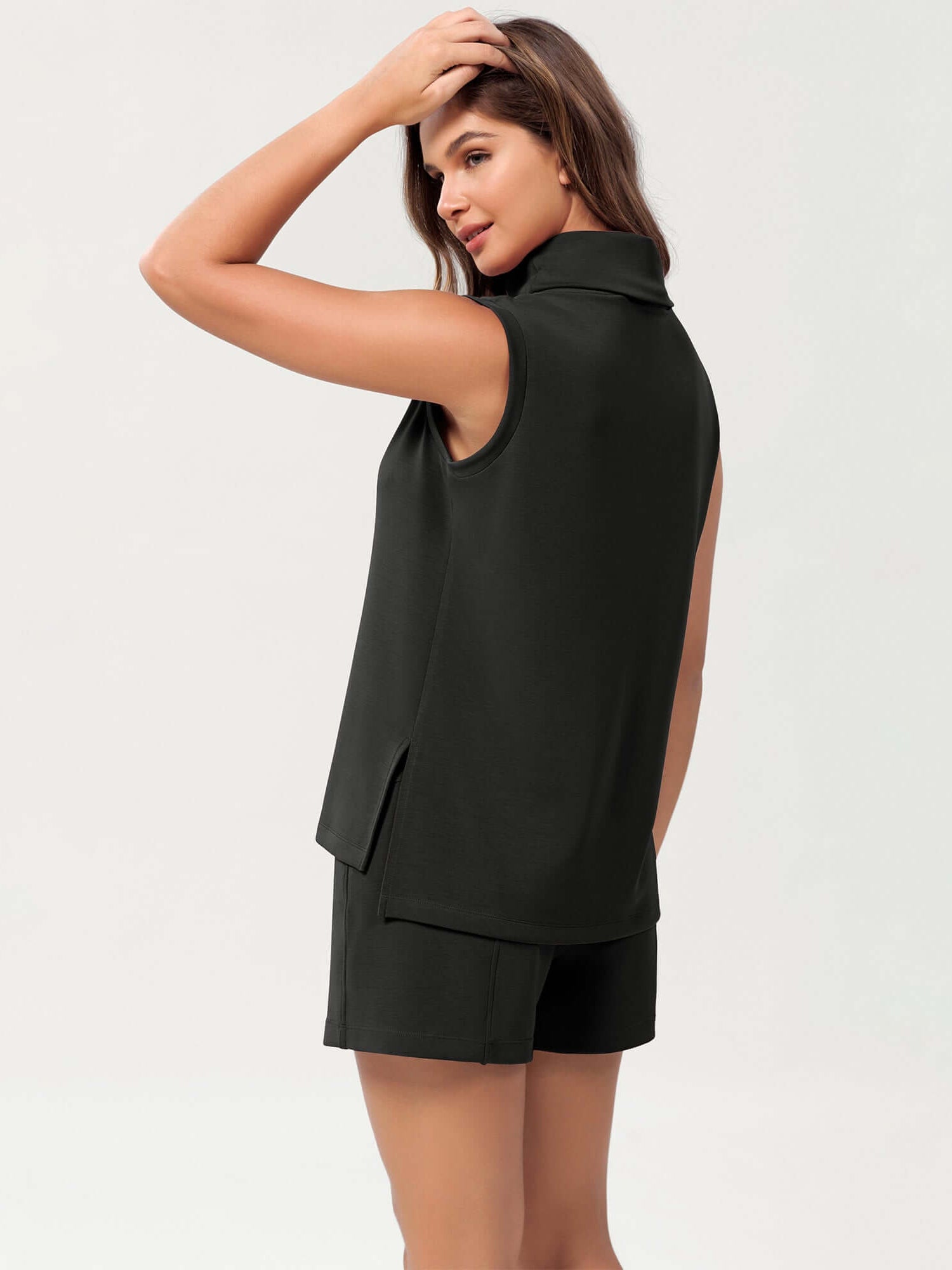 Modal Soft Casual Sleeveless Turtleneck Pullover Tops - ododos