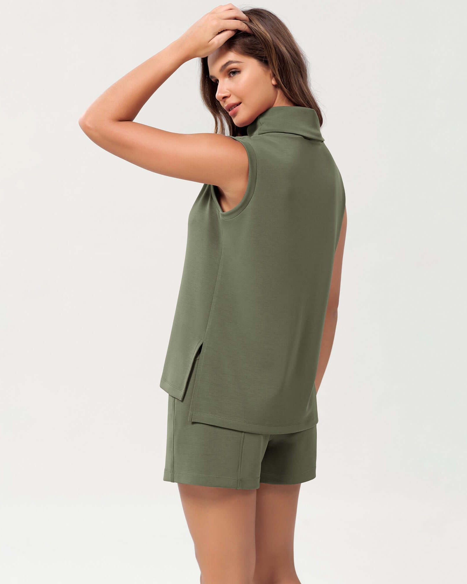 Modal Soft Casual Sleeveless Turtleneck Pullover Tops - ododos