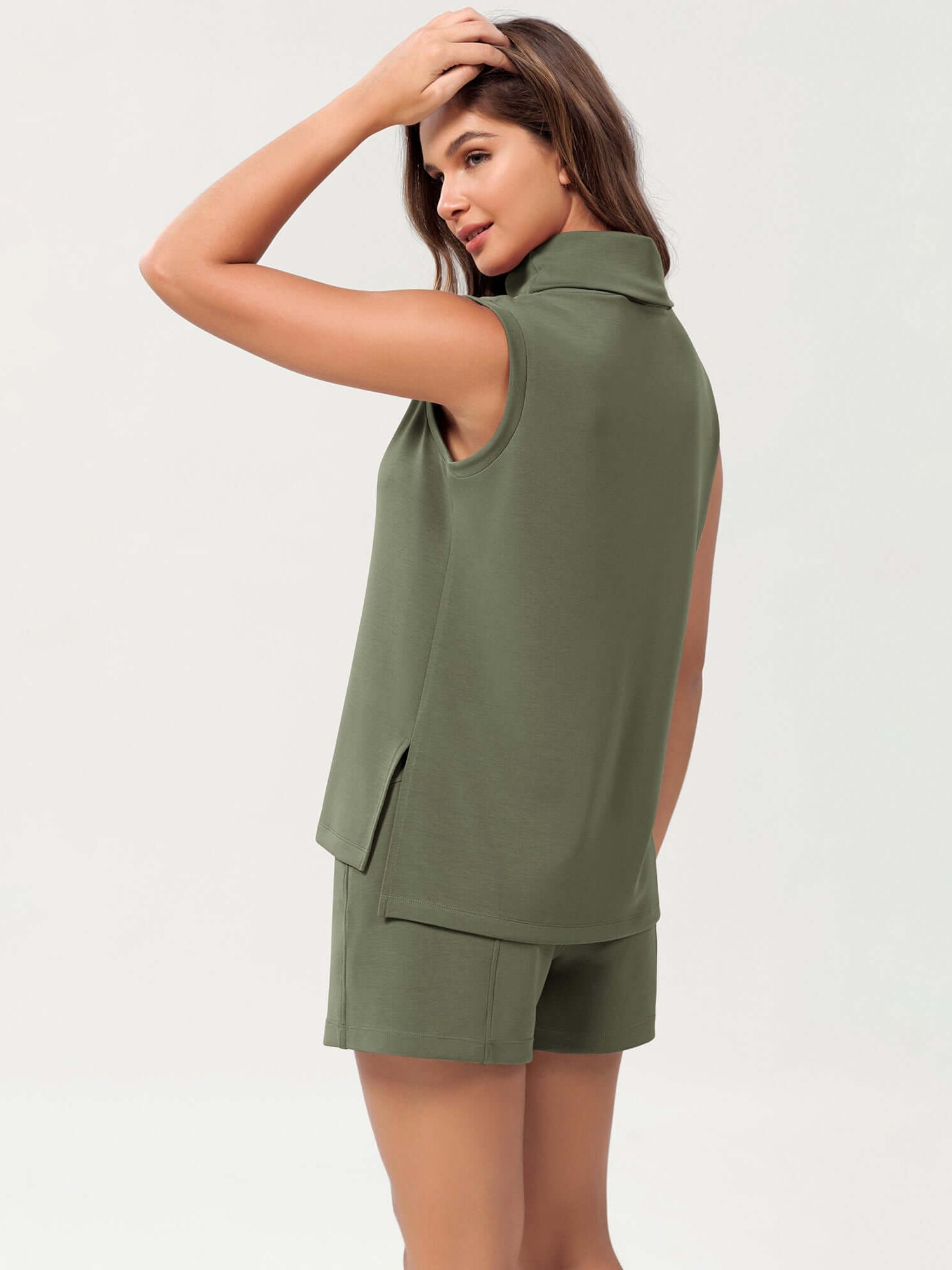 Modal Soft Casual Sleeveless Turtleneck Pullover Tops - ododos