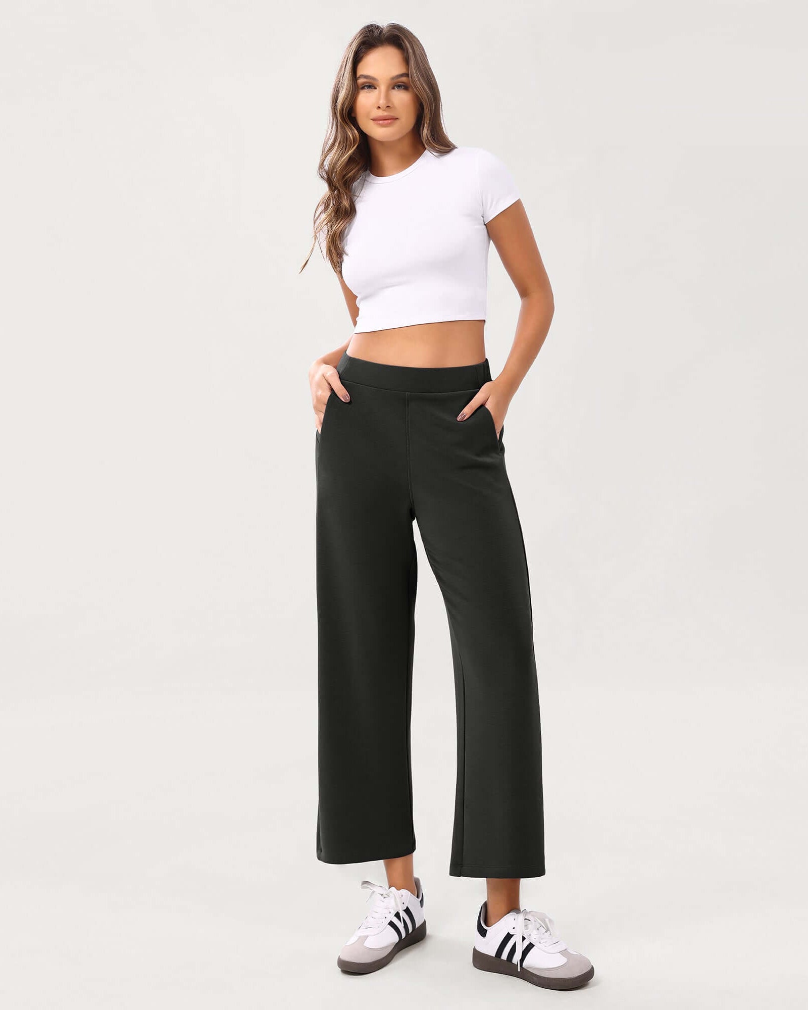 Modal Soft Relaxed Cropped Pants Black - ododos