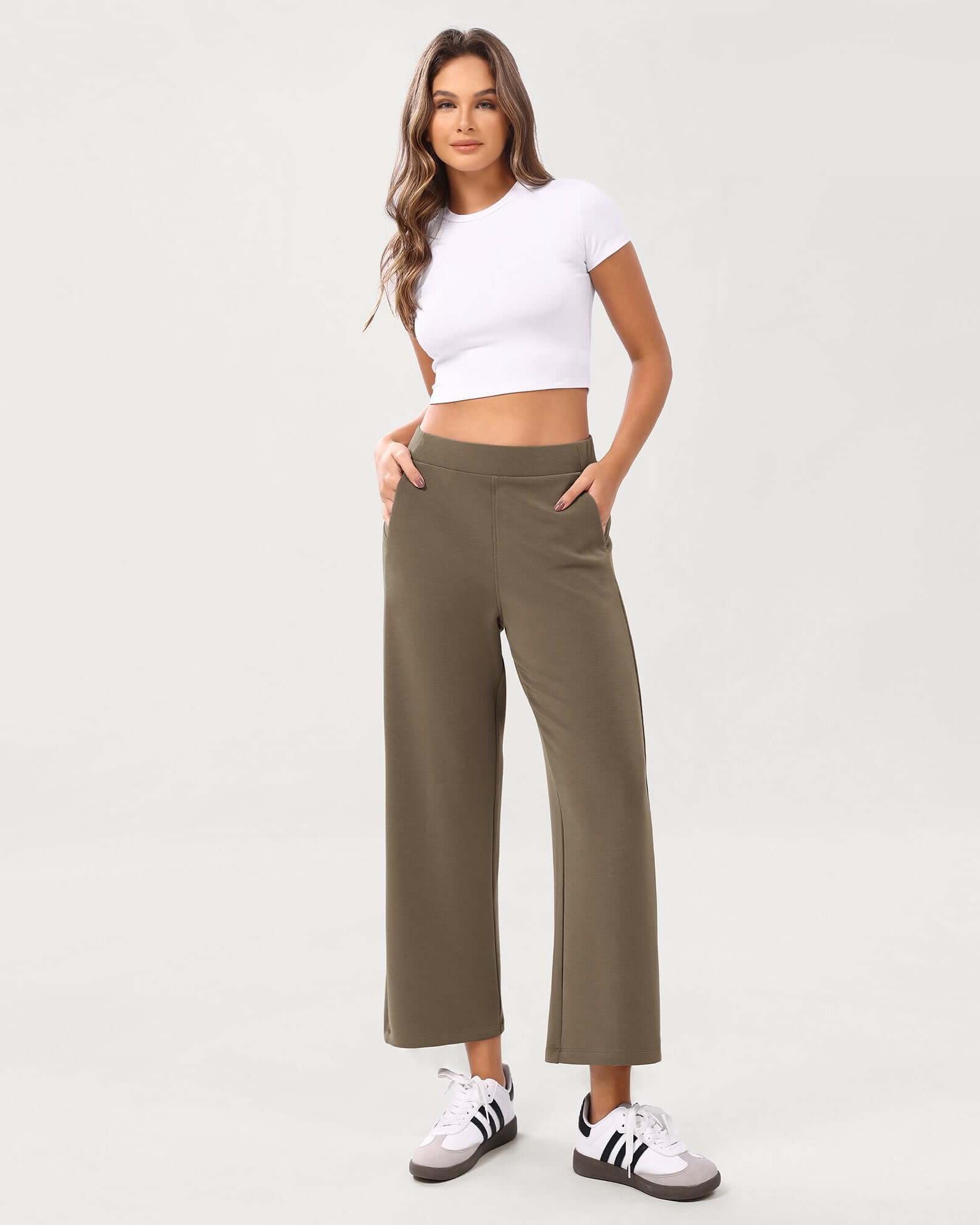 Modal Soft Relaxed Cropped Pants Espresso - ododos