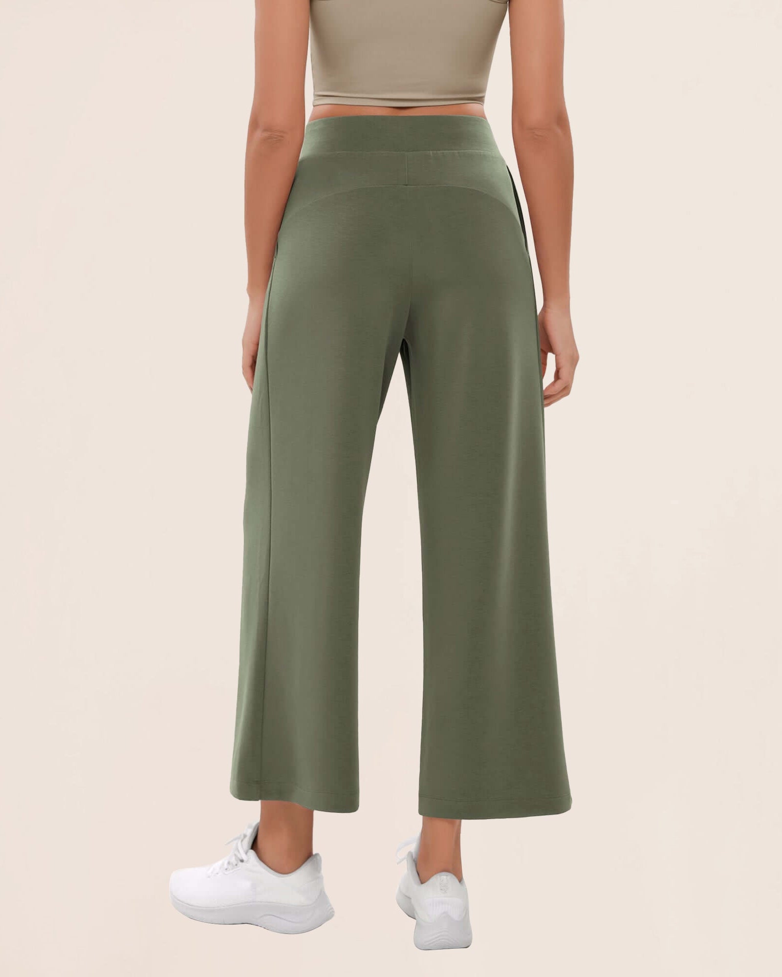 Modal Soft Wide Leg Cropped Casual Pants - ododos