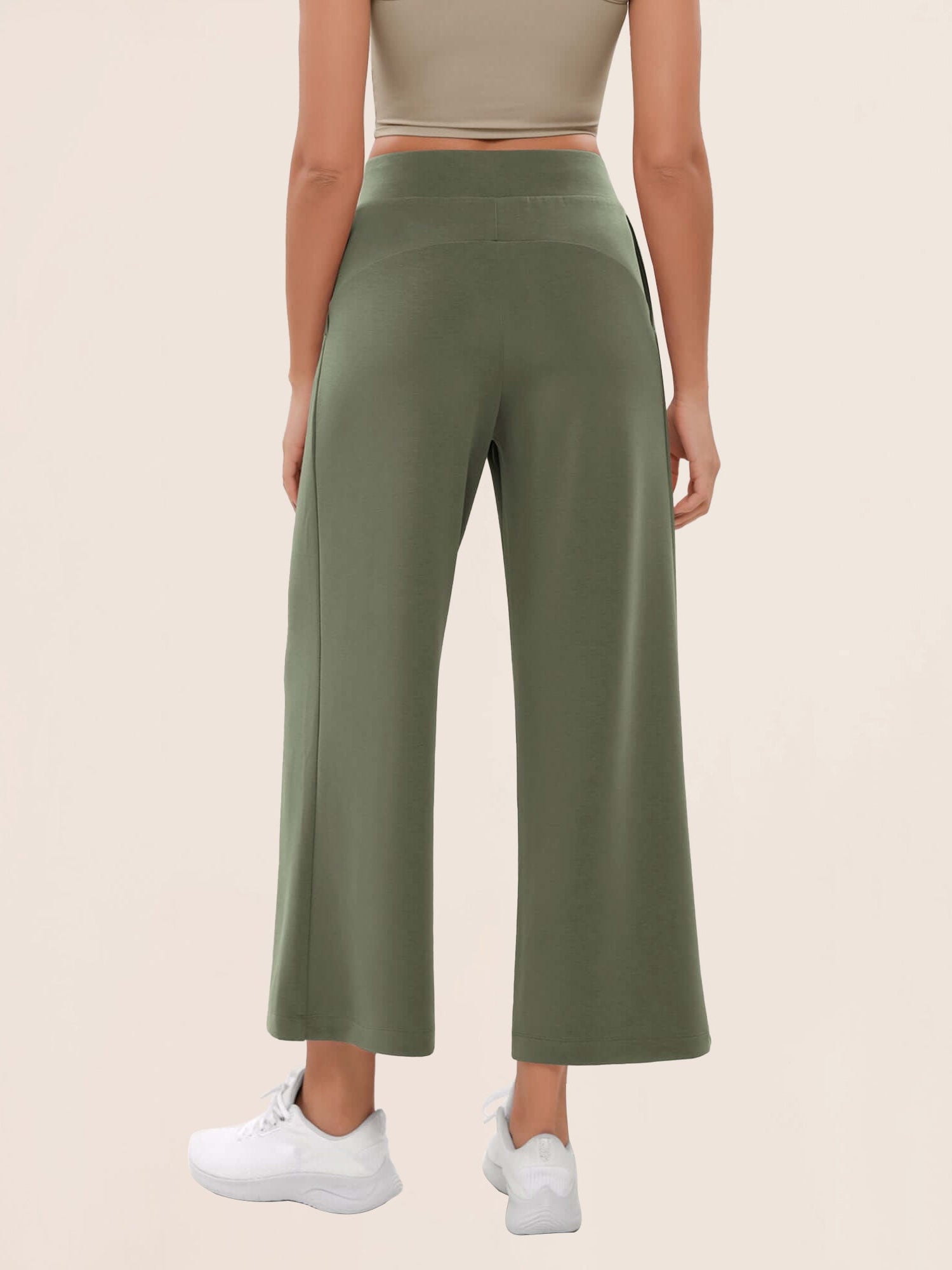 Modal Soft Wide Leg Cropped Casual Pants - ododos