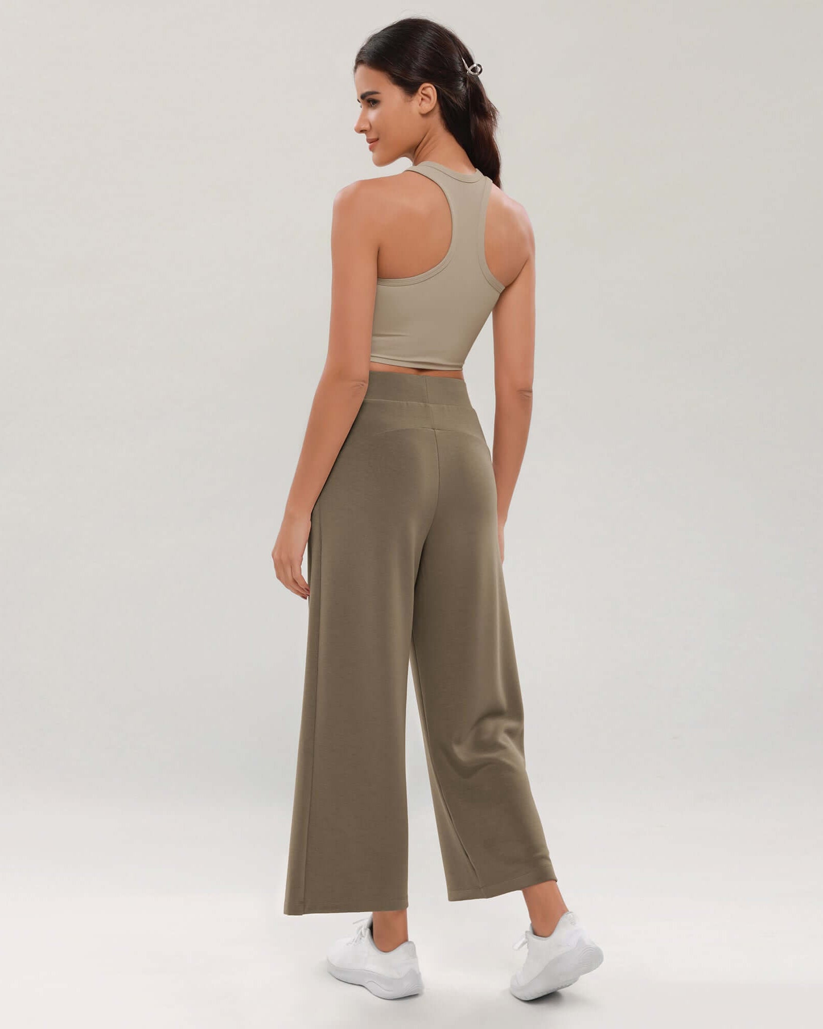 Modal Soft Wide Leg Cropped Casual Pants - ododos