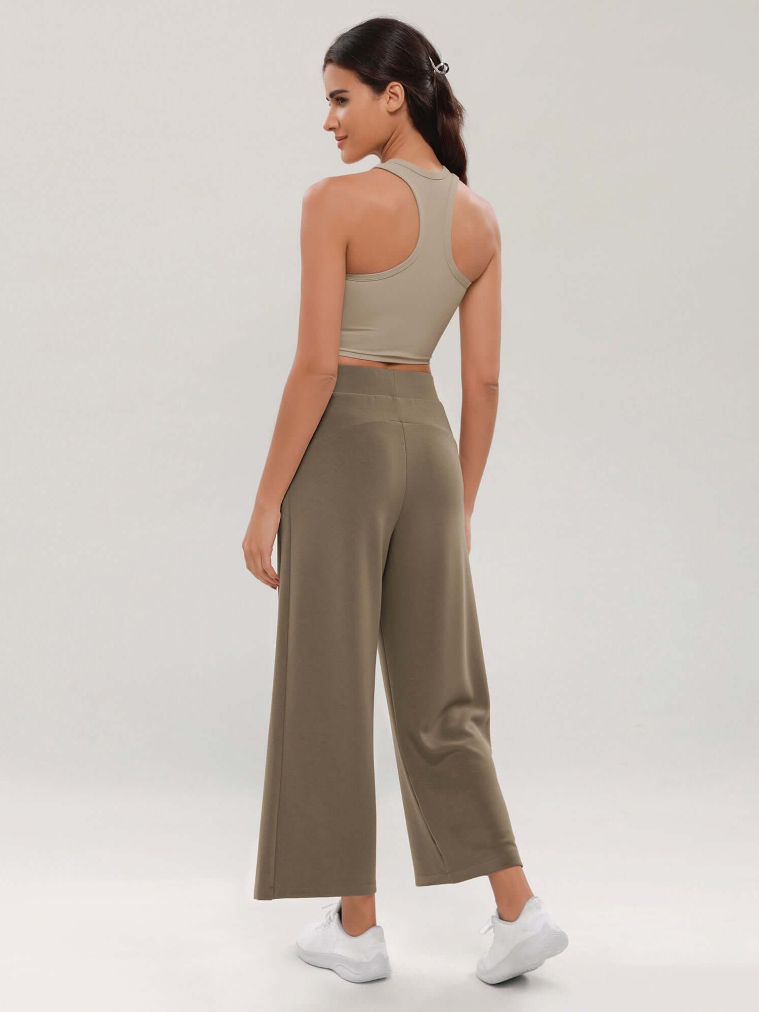 Modal Soft Wide Leg Cropped Casual Pants - ododos