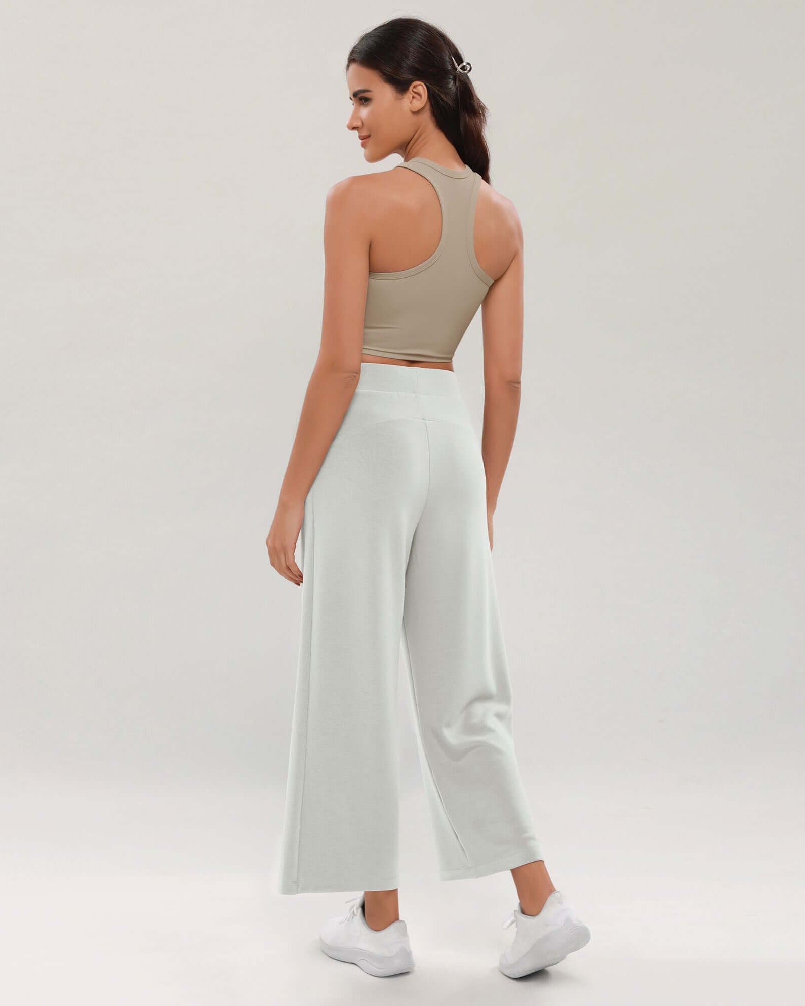 Modal Soft Wide Leg Cropped Casual Pants - ododos