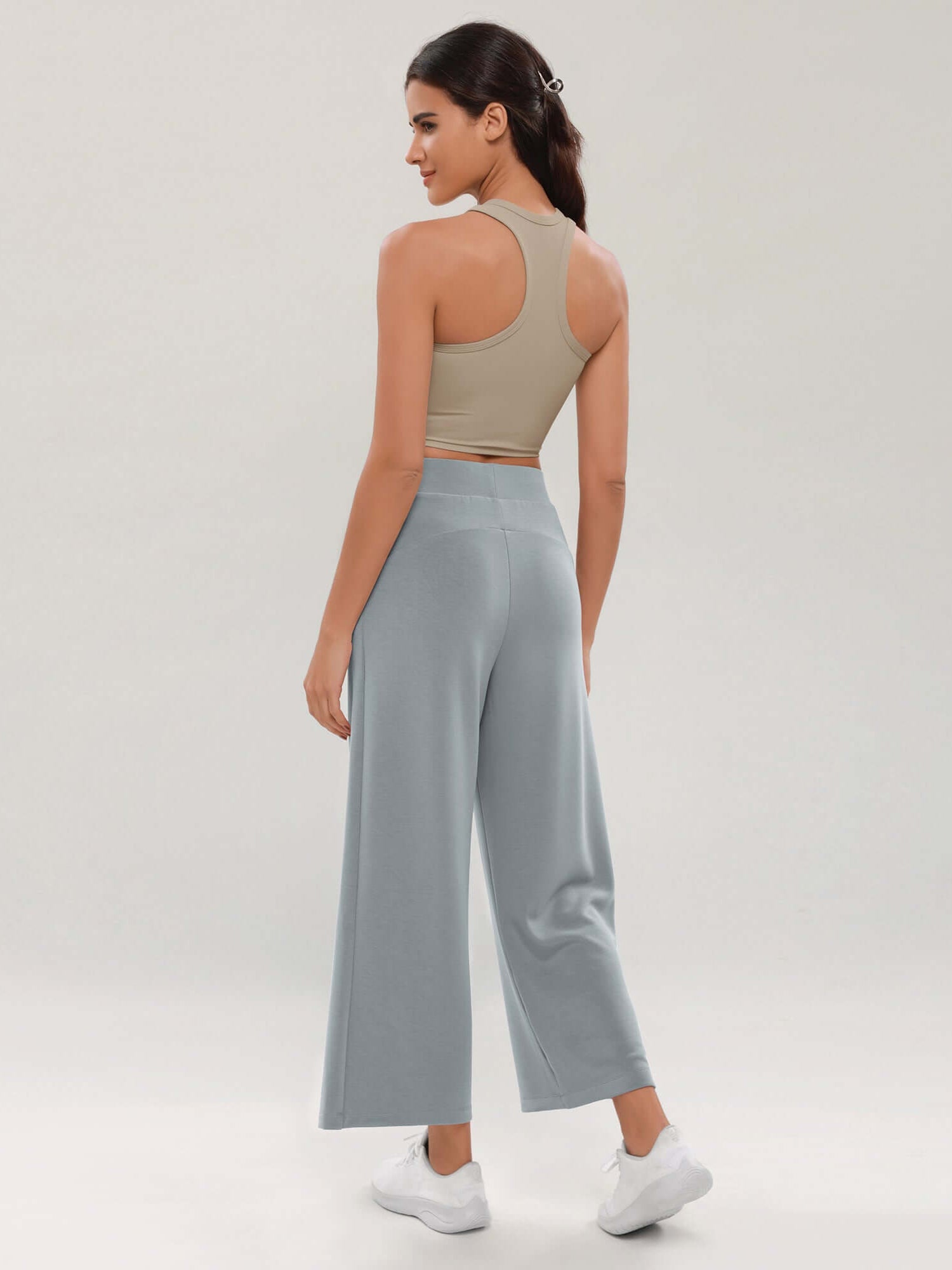 Modal Soft Wide Leg Cropped Casual Pants - ododos