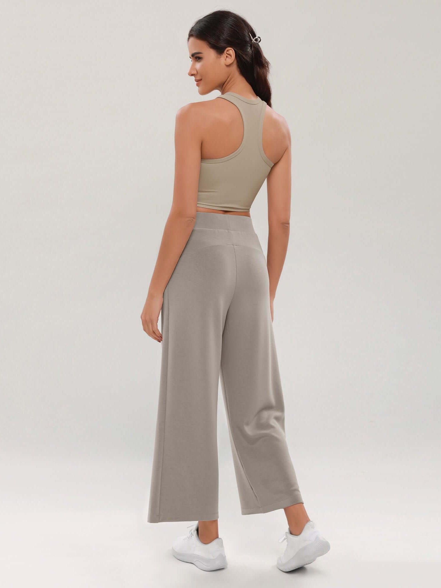Modal Soft Wide Leg Cropped Casual Pants - ododos