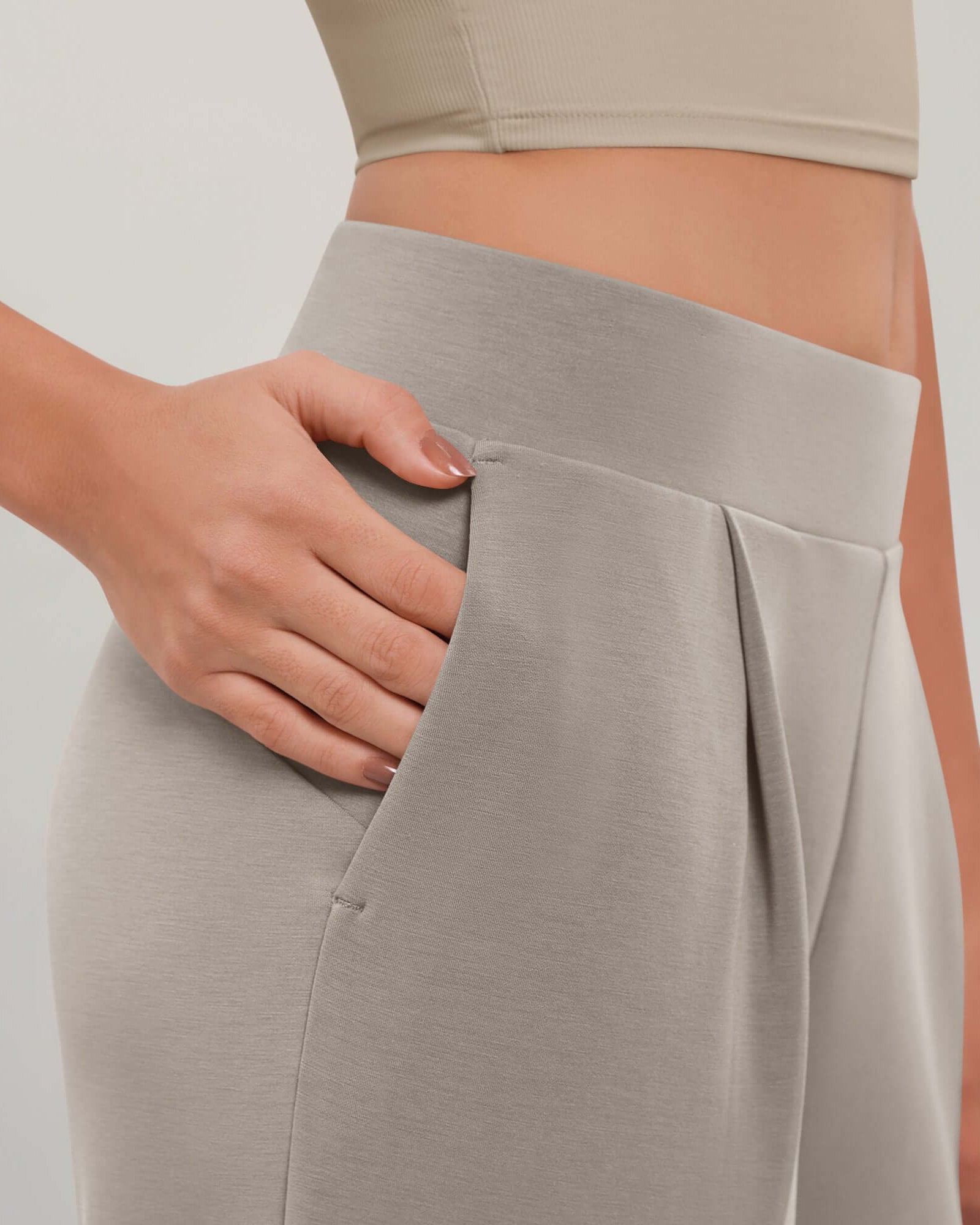 Modal Soft Wide Leg Cropped Casual Pants - ododos