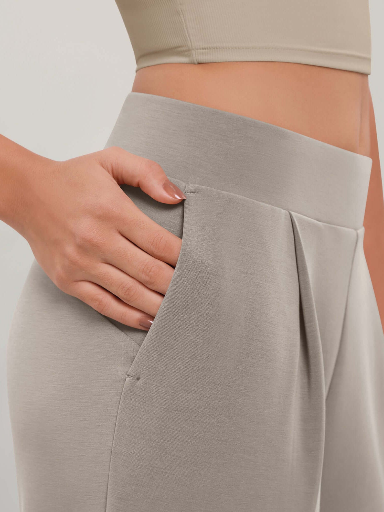 Modal Soft Wide Leg Cropped Casual Pants - ododos