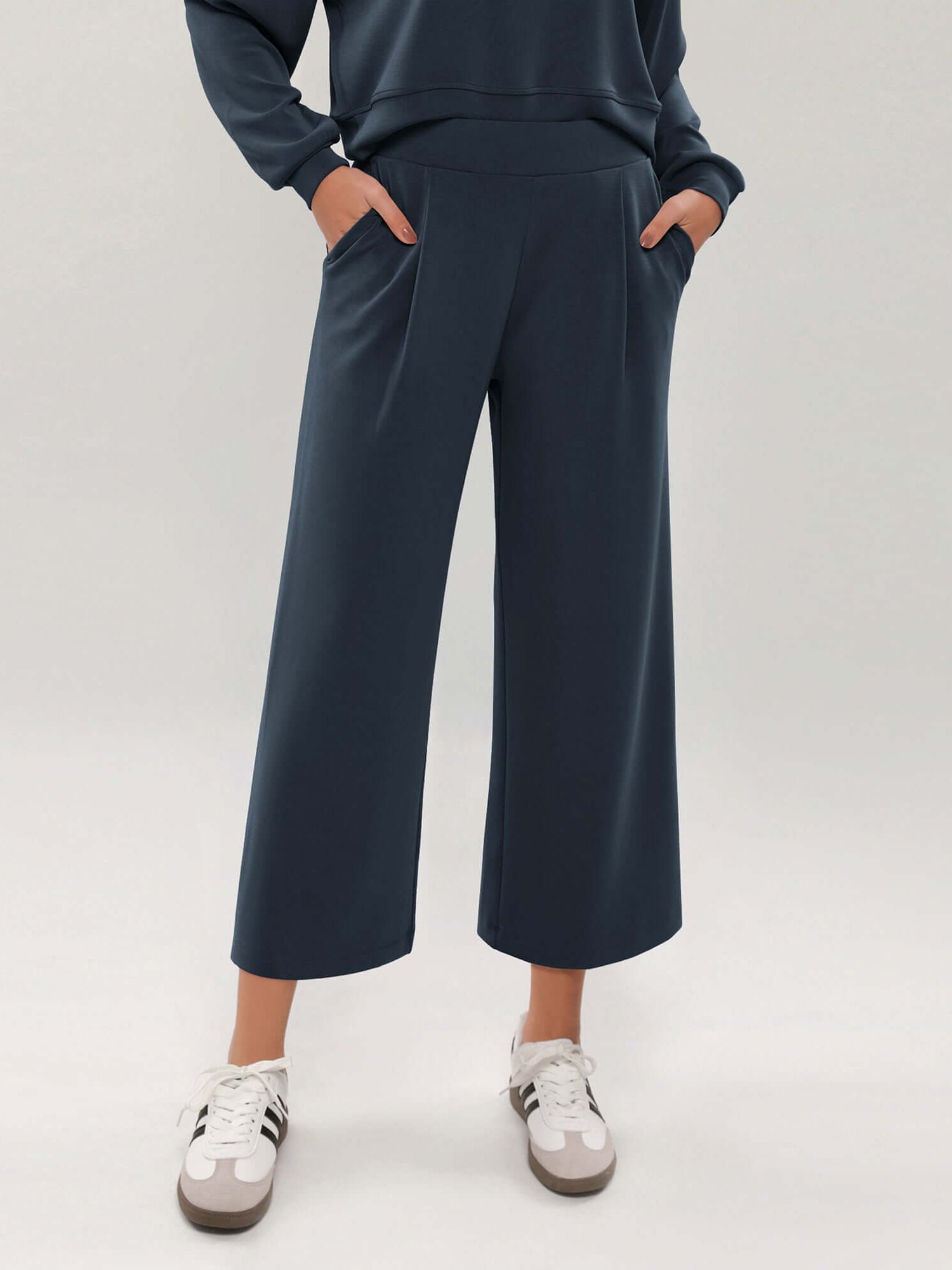 Modal Soft Wide Leg Cropped Casual Pants - ododos