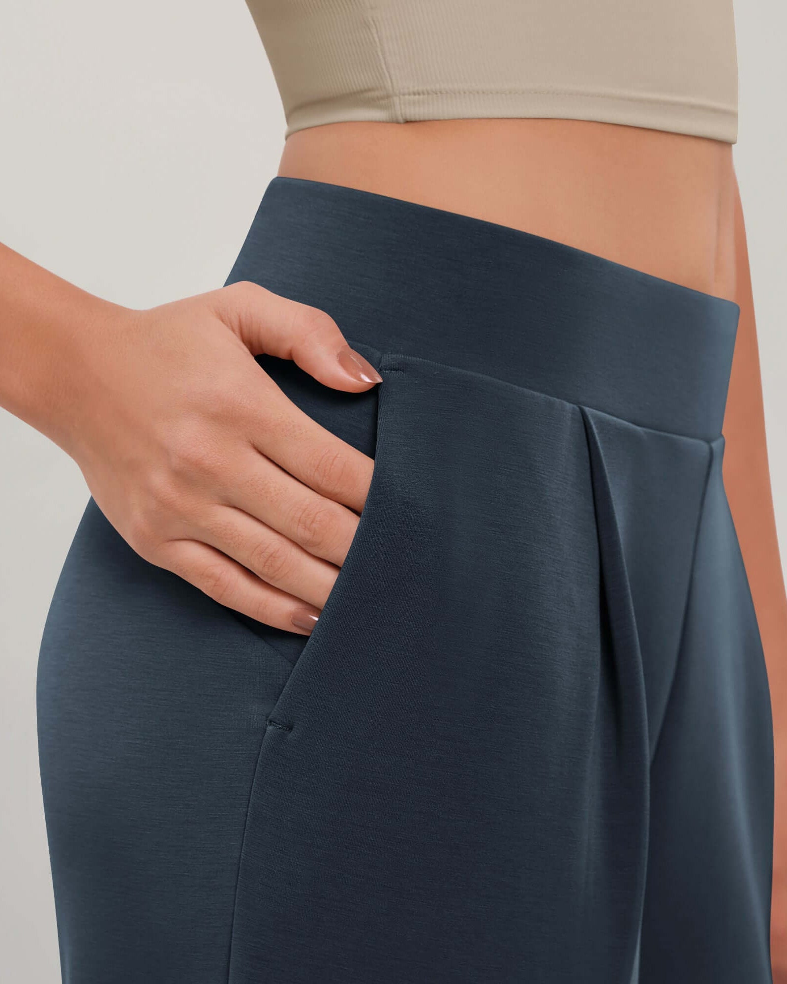 Modal Soft Wide Leg Cropped Casual Pants - ododos