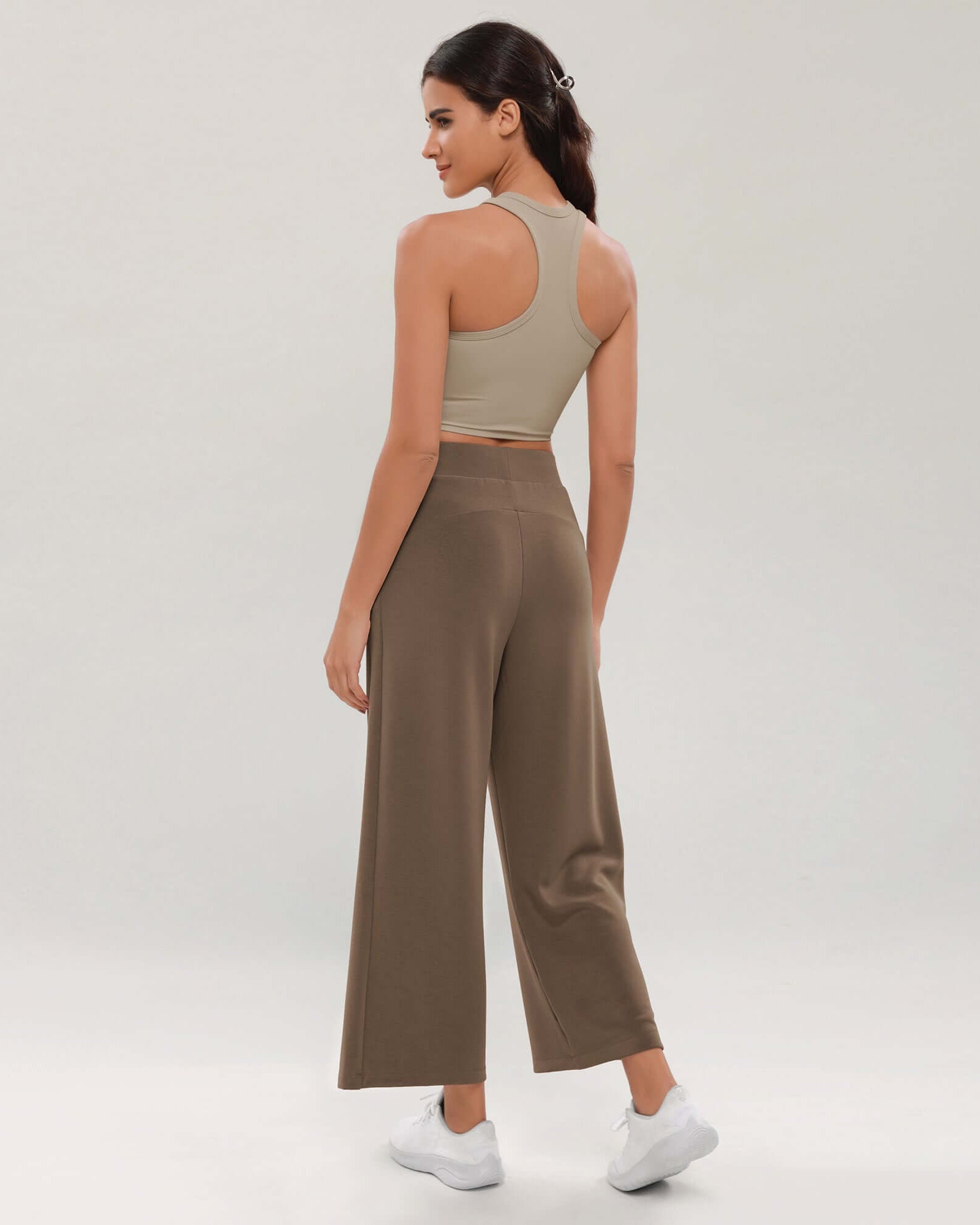 Modal Soft Wide Leg Cropped Casual Pants - ododos