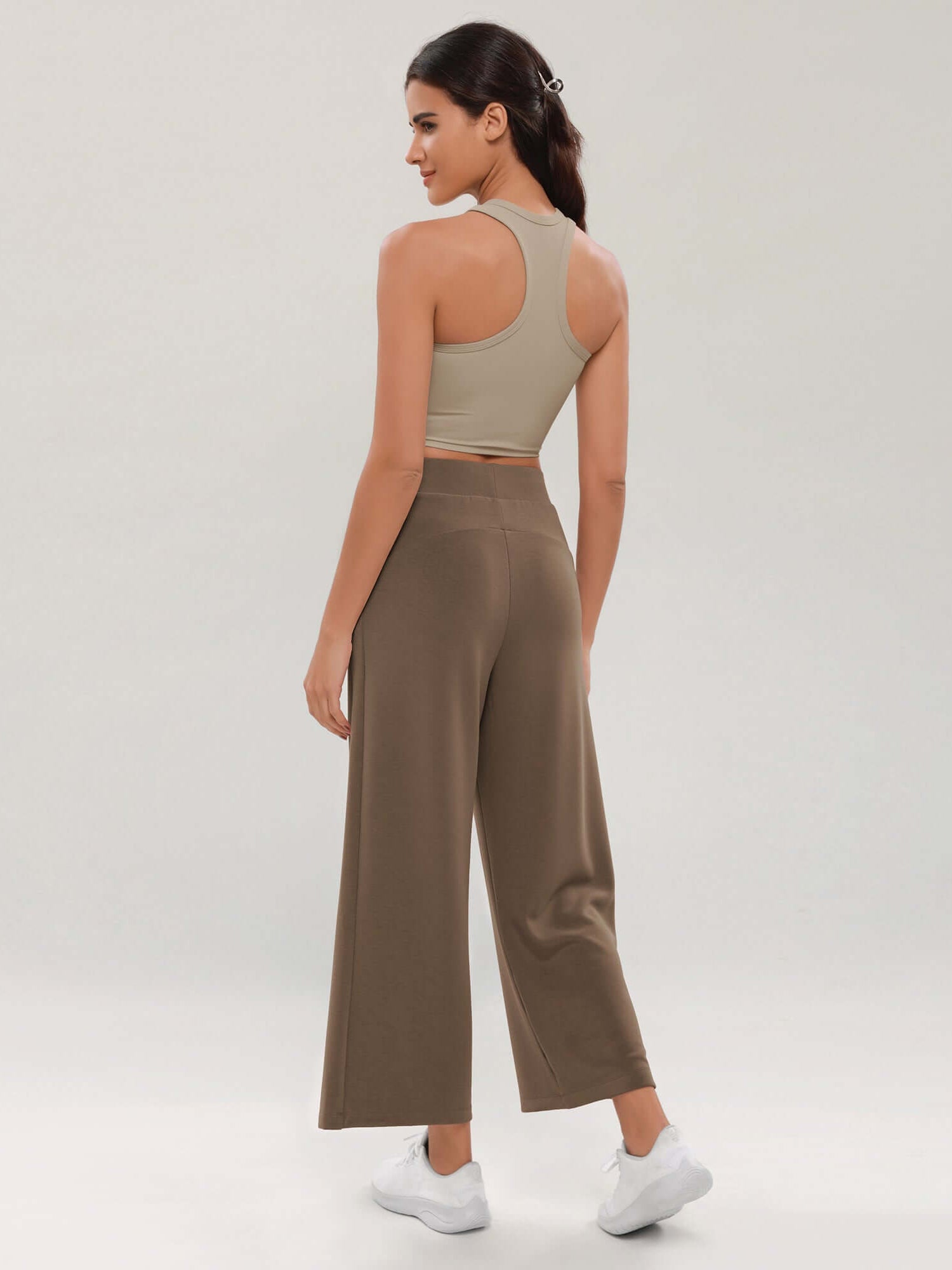 Modal Soft Wide Leg Cropped Casual Pants - ododos