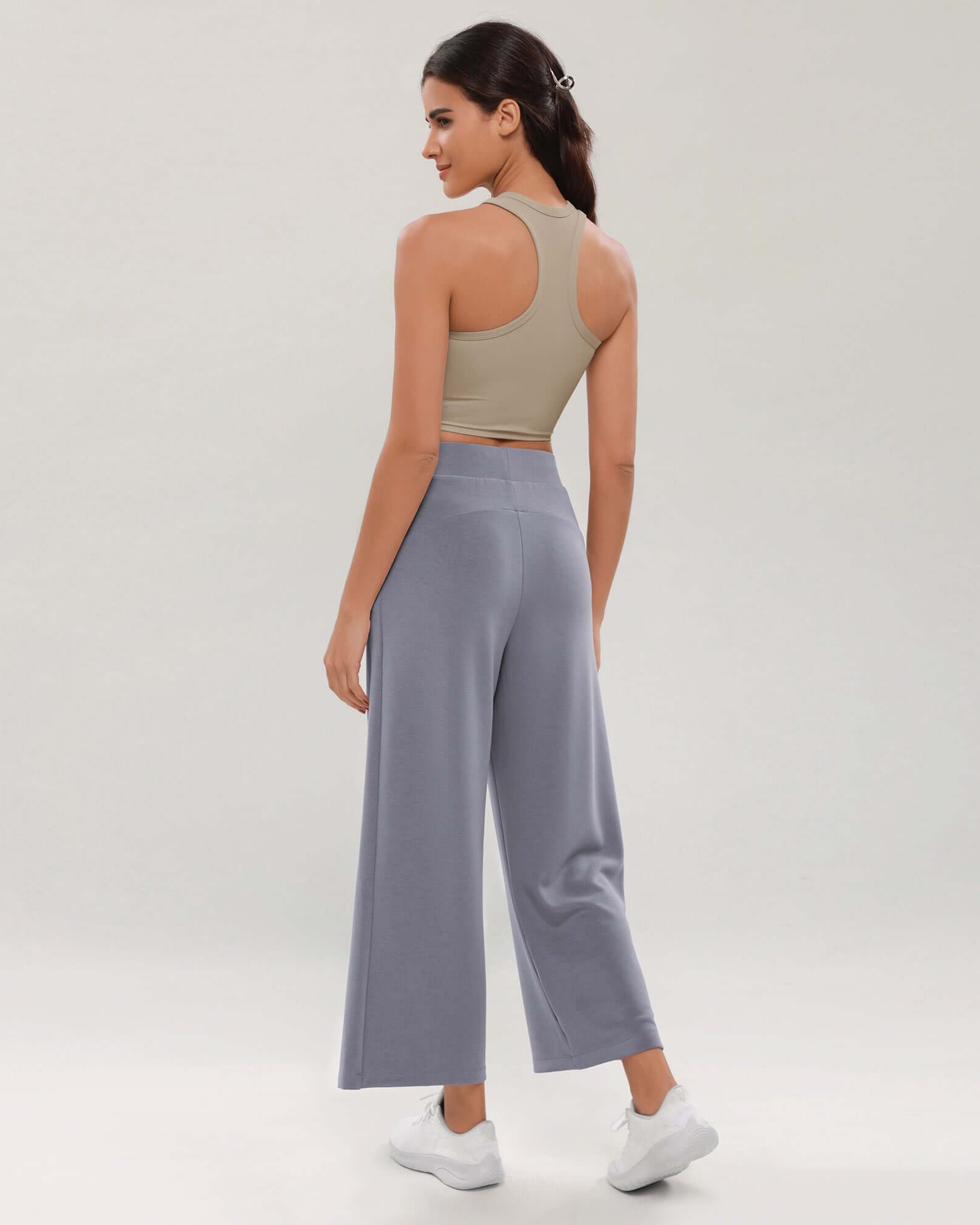 Modal Soft Wide Leg Cropped Casual Pants - ododos