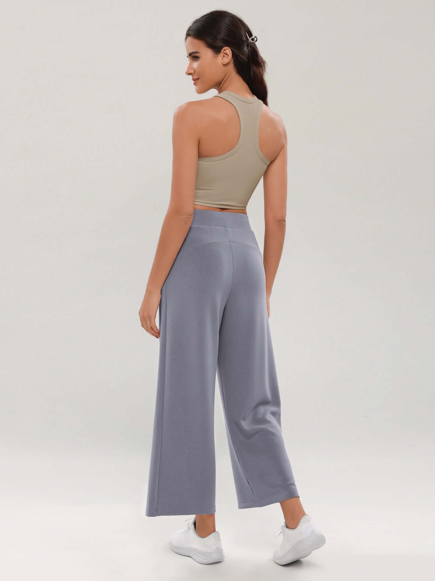 Modal Soft Wide Leg Cropped Casual Pants - ododos