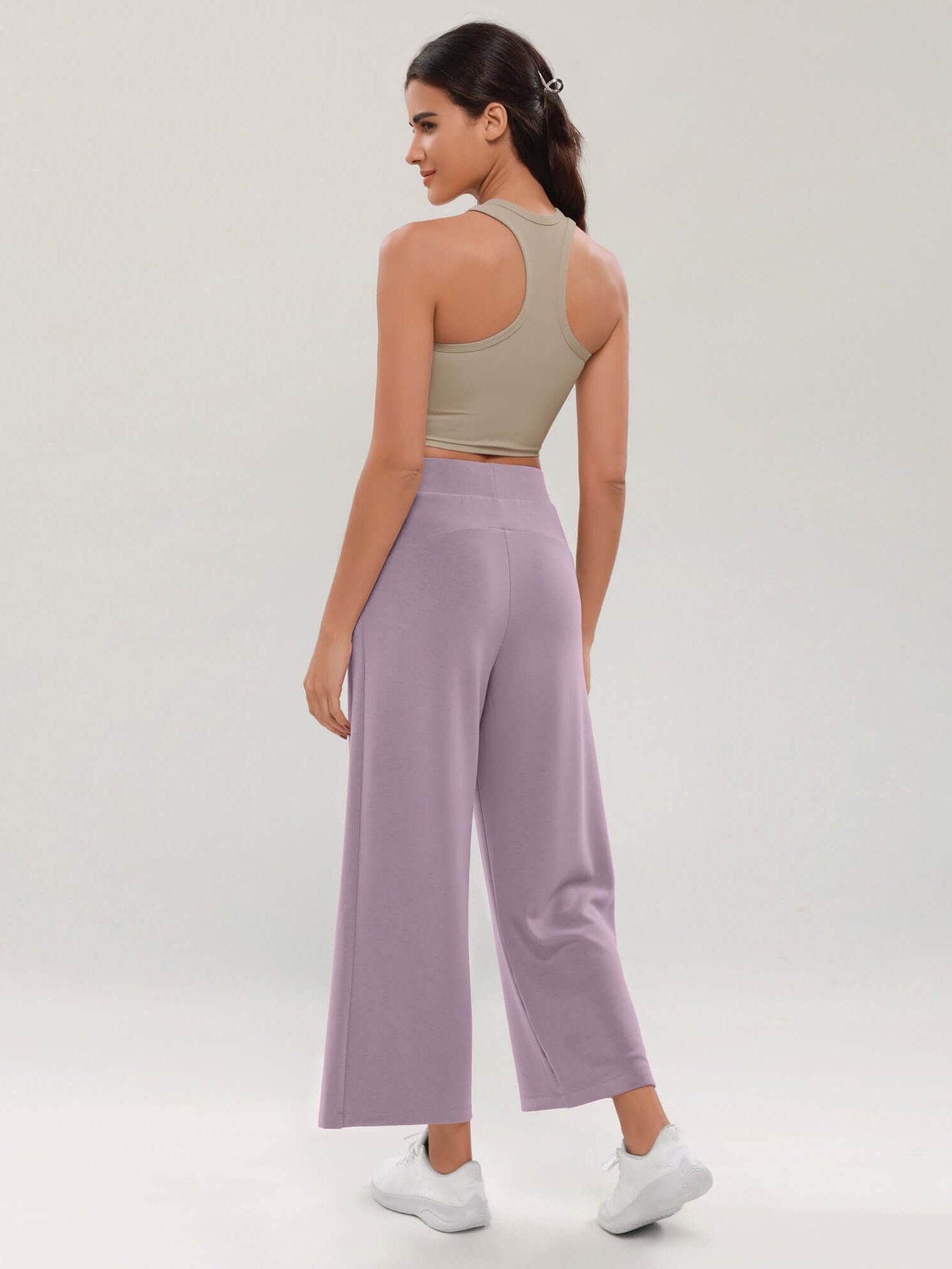 Modal Soft Wide Leg Cropped Casual Pants - ododos