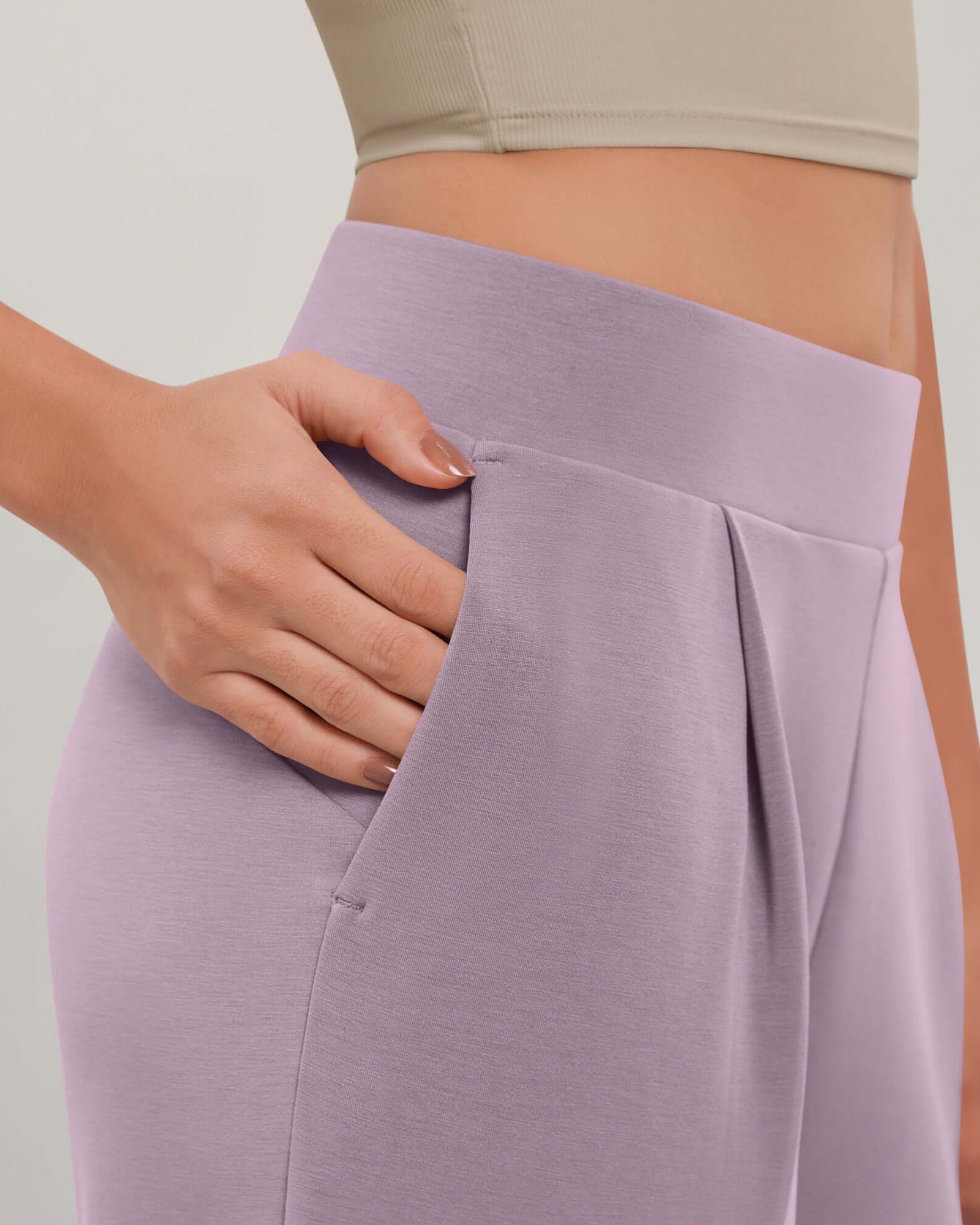 Modal Soft Wide Leg Cropped Casual Pants - ododos