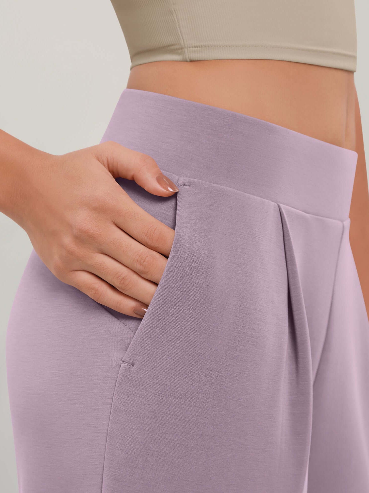Modal Soft Wide Leg Cropped Casual Pants - ododos