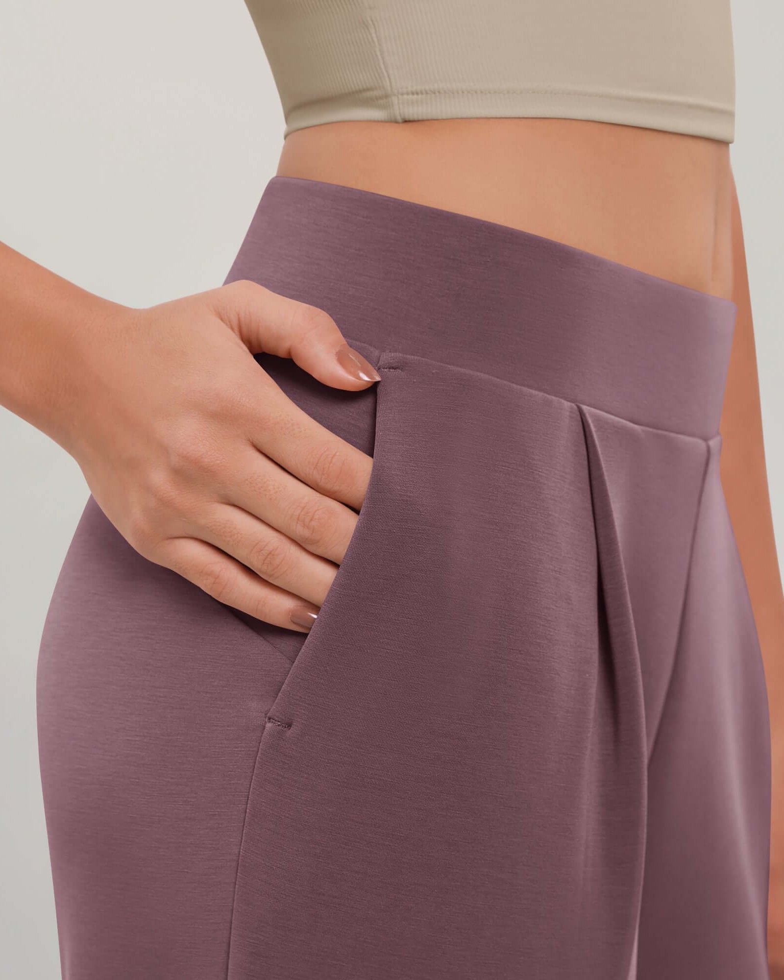 Modal Soft Wide Leg Cropped Casual Pants - ododos