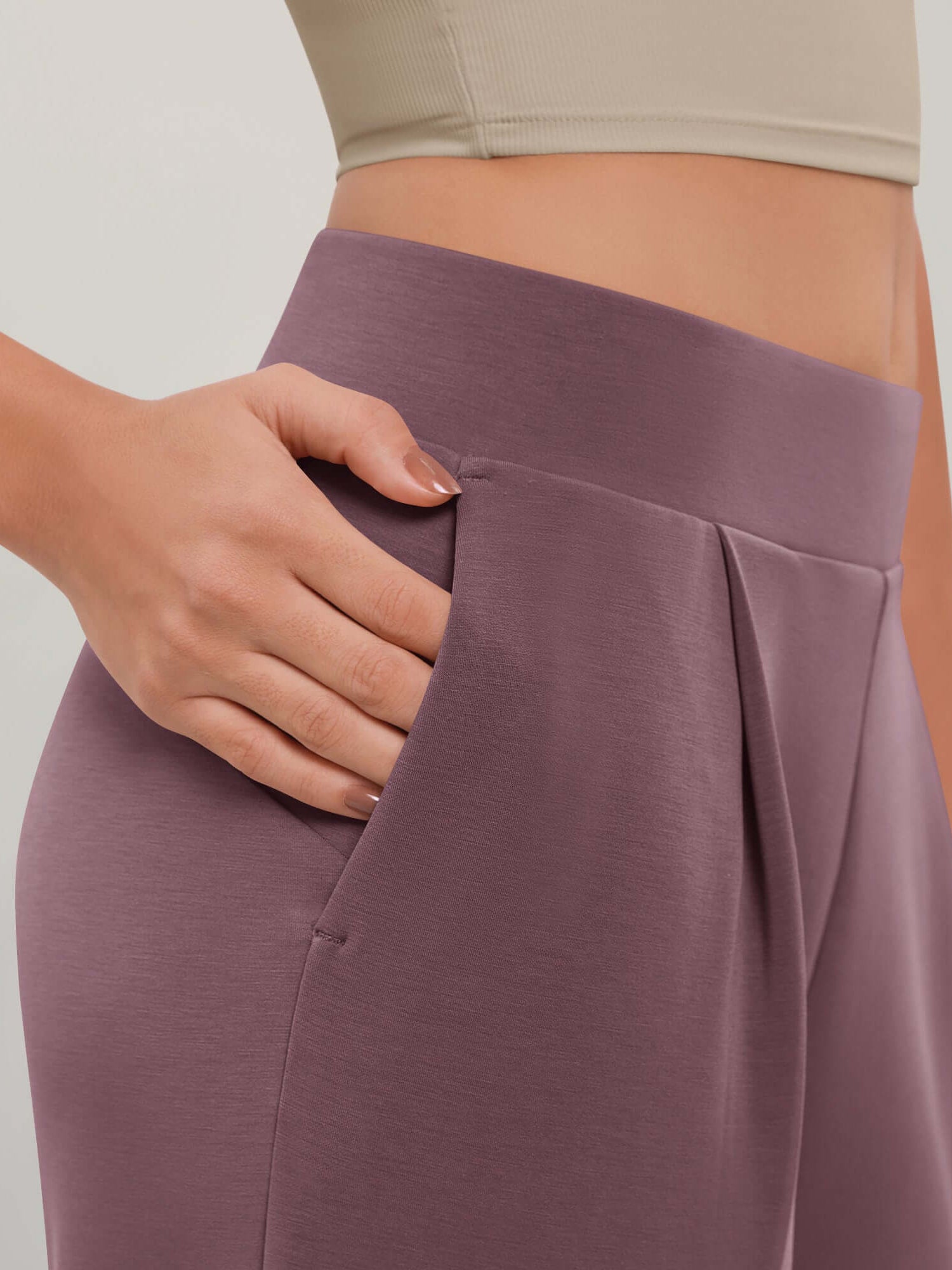 Modal Soft Wide Leg Cropped Casual Pants - ododos