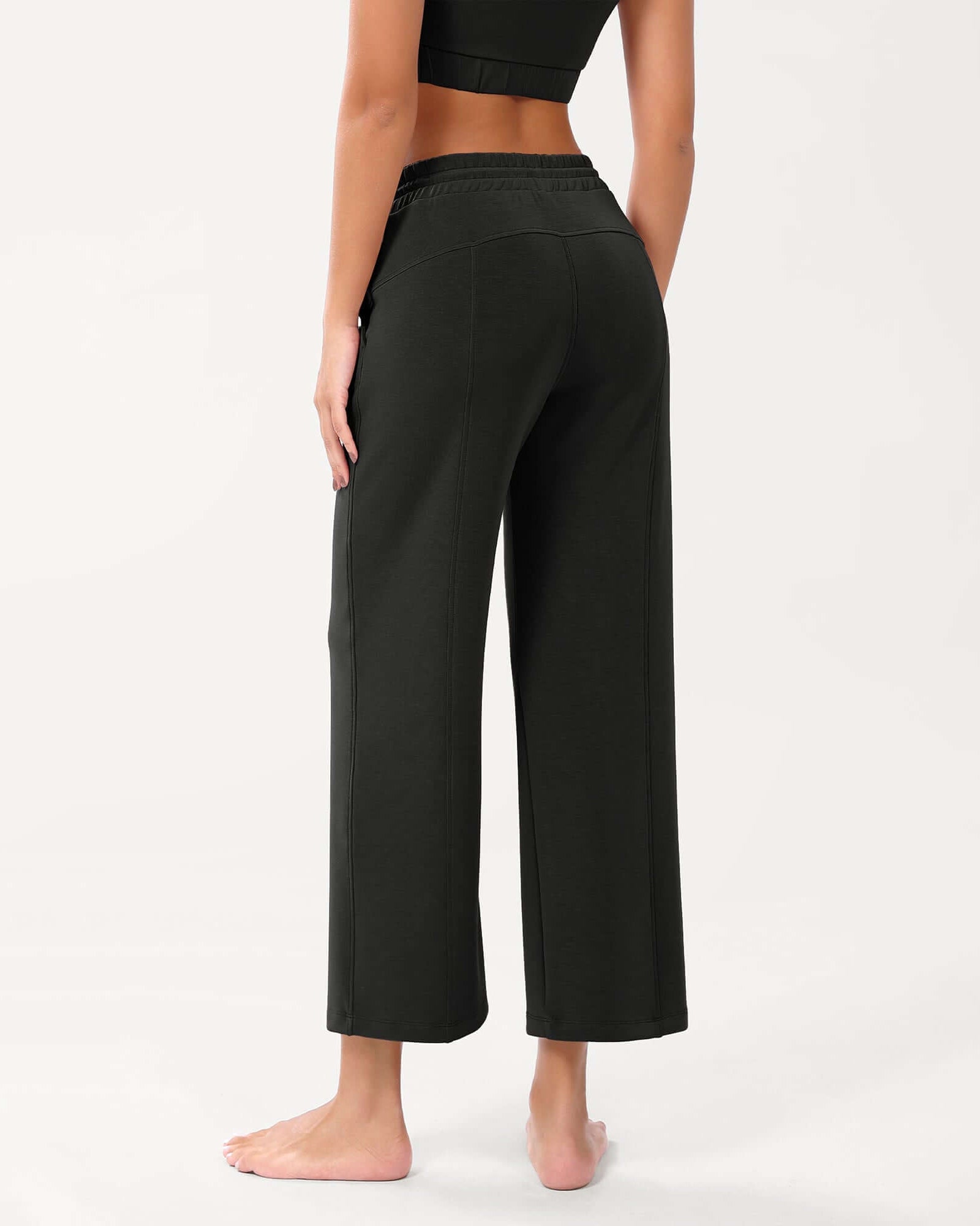 25 Adjustable Shockcord High Waist Casual Lounge Pants with Pockets - ododos