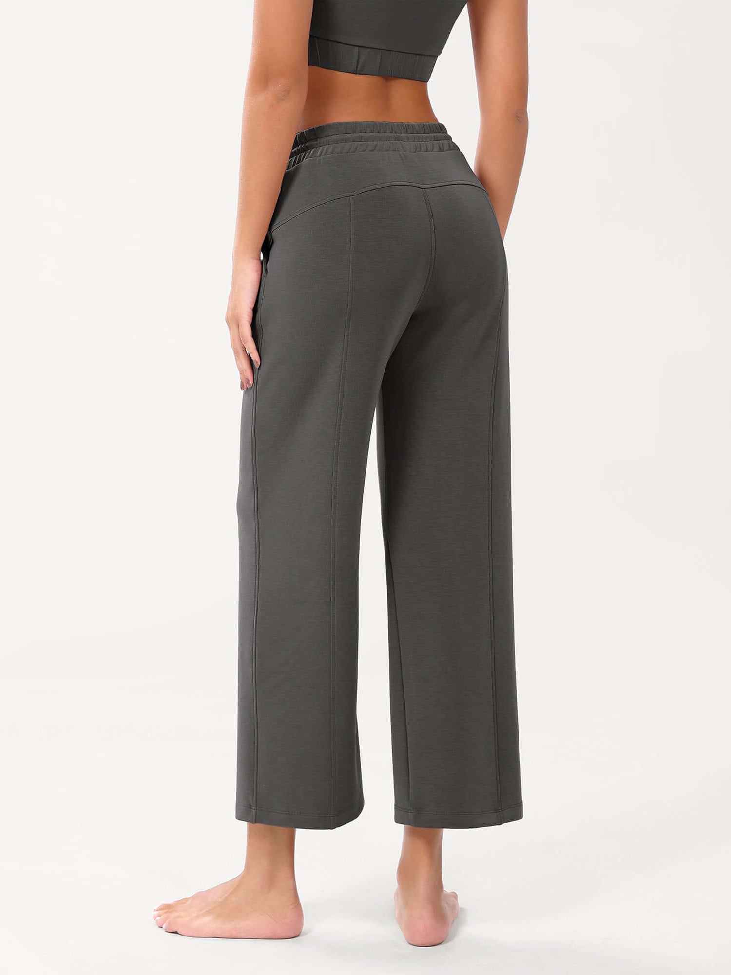 25 Adjustable Shockcord High Waist Casual Lounge Pants with Pockets - ododos