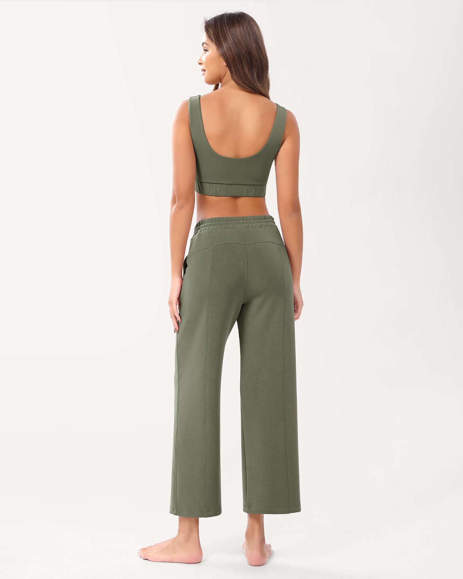 25 Adjustable Shockcord High Waist Casual Lounge Pants with Pockets - ododos