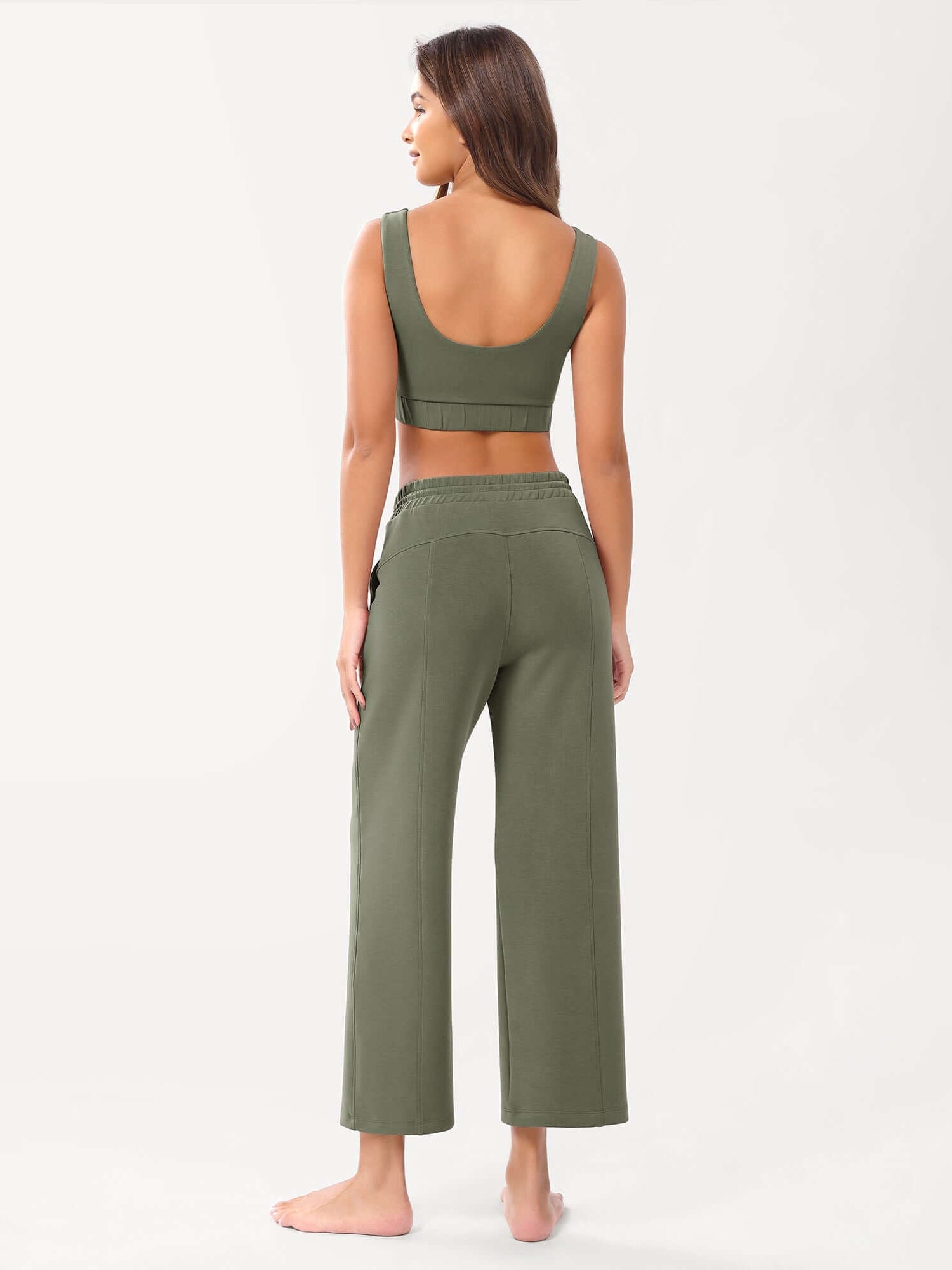 25 Adjustable Shockcord High Waist Casual Lounge Pants with Pockets - ododos