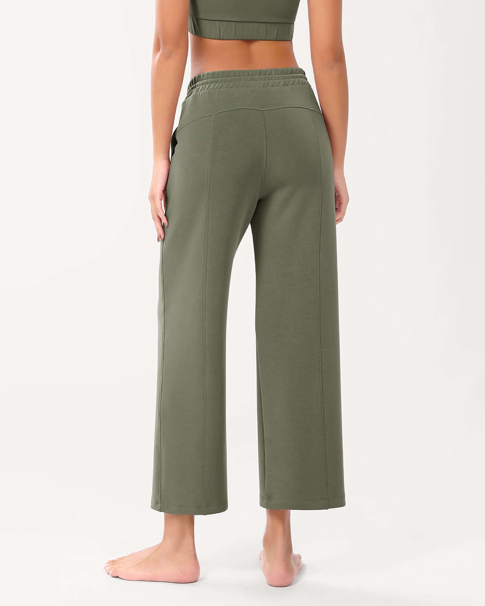 25 Adjustable Shockcord High Waist Casual Lounge Pants with Pockets - ododos