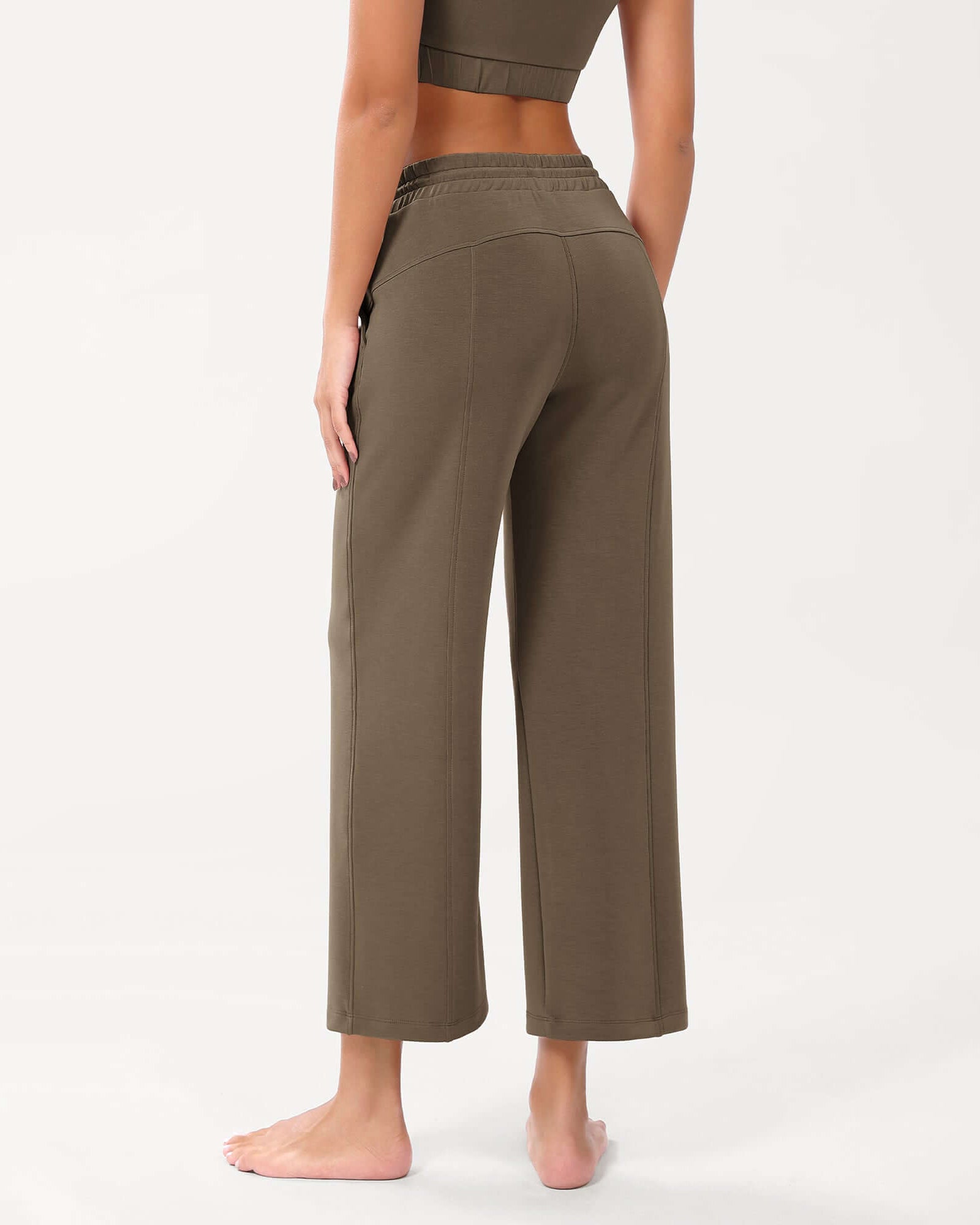 25 Adjustable Shockcord High Waist Casual Lounge Pants with Pockets - ododos