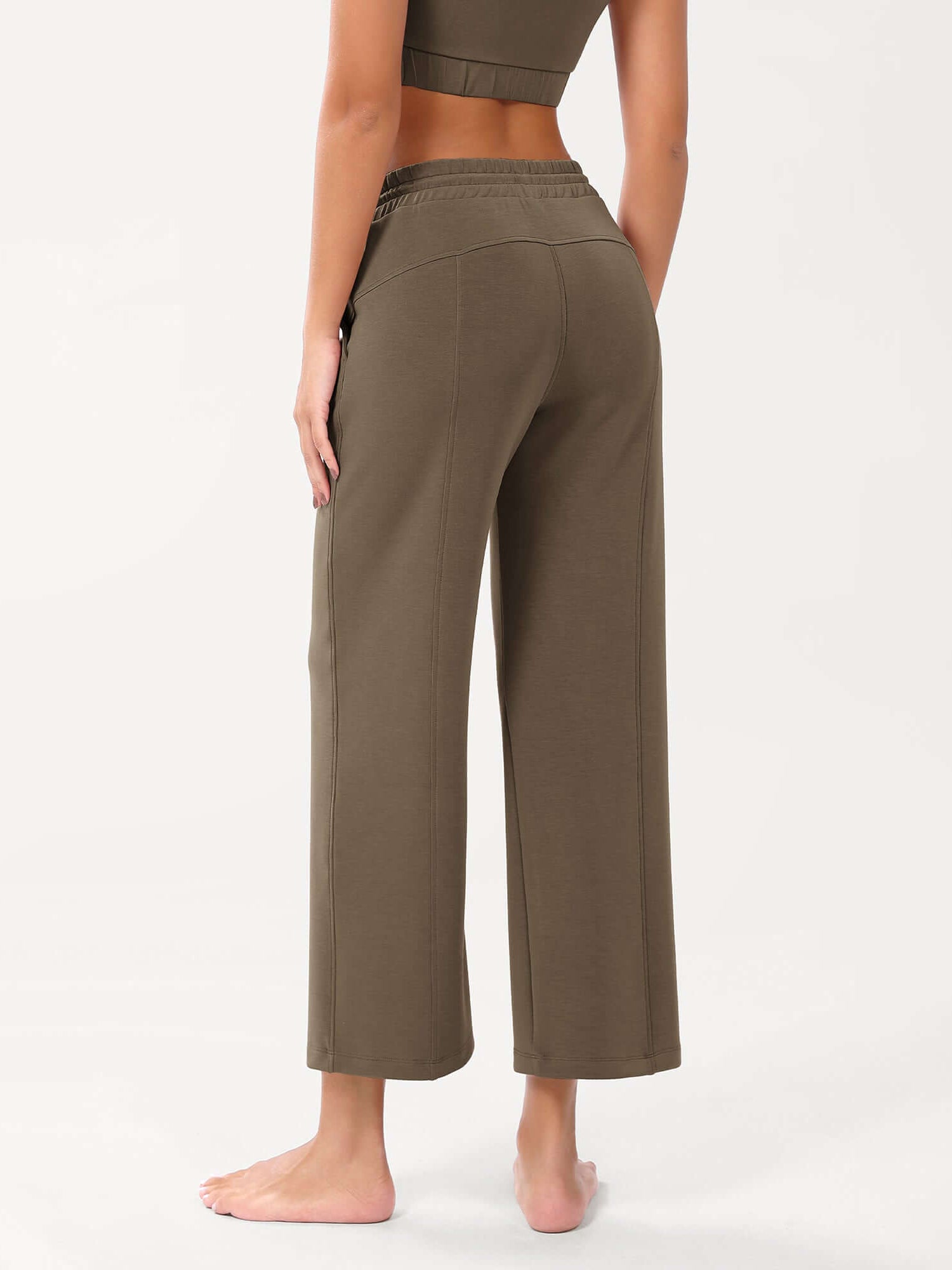 25 Adjustable Shockcord High Waist Casual Lounge Pants with Pockets - ododos