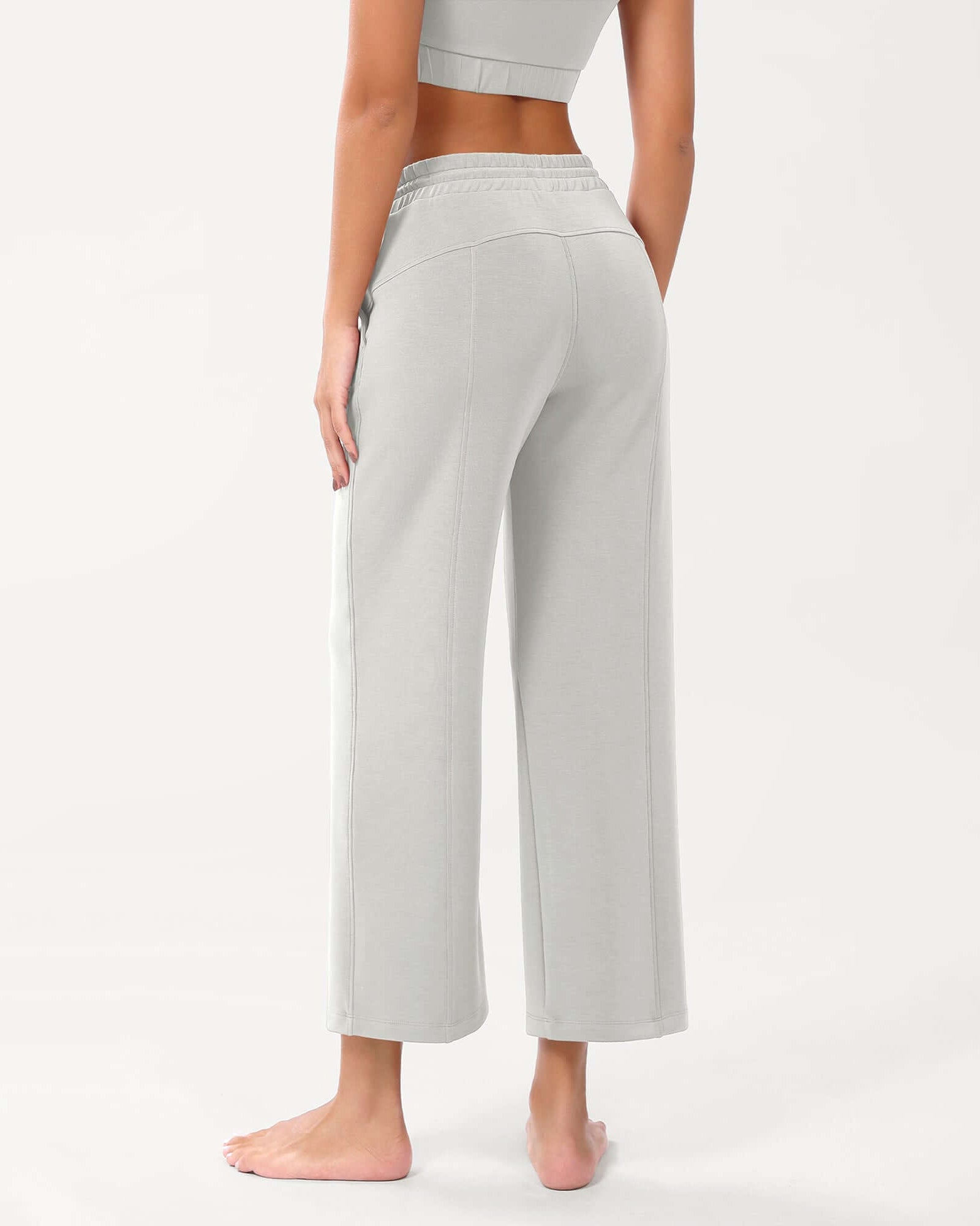 25 Adjustable Shockcord High Waist Casual Lounge Pants with Pockets - ododos