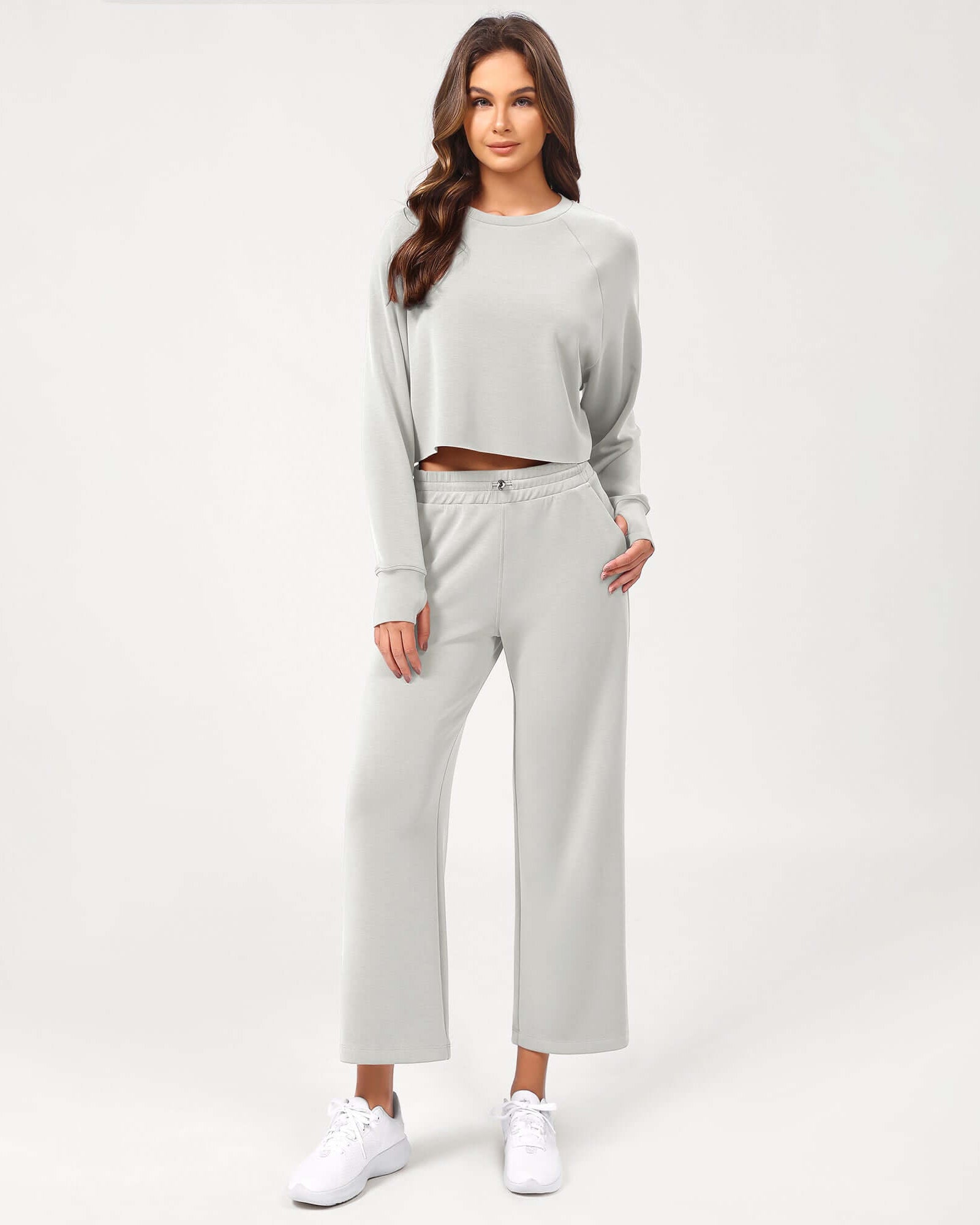 25 Adjustable Shockcord High Waist Casual Lounge Pants with Pockets - ododos