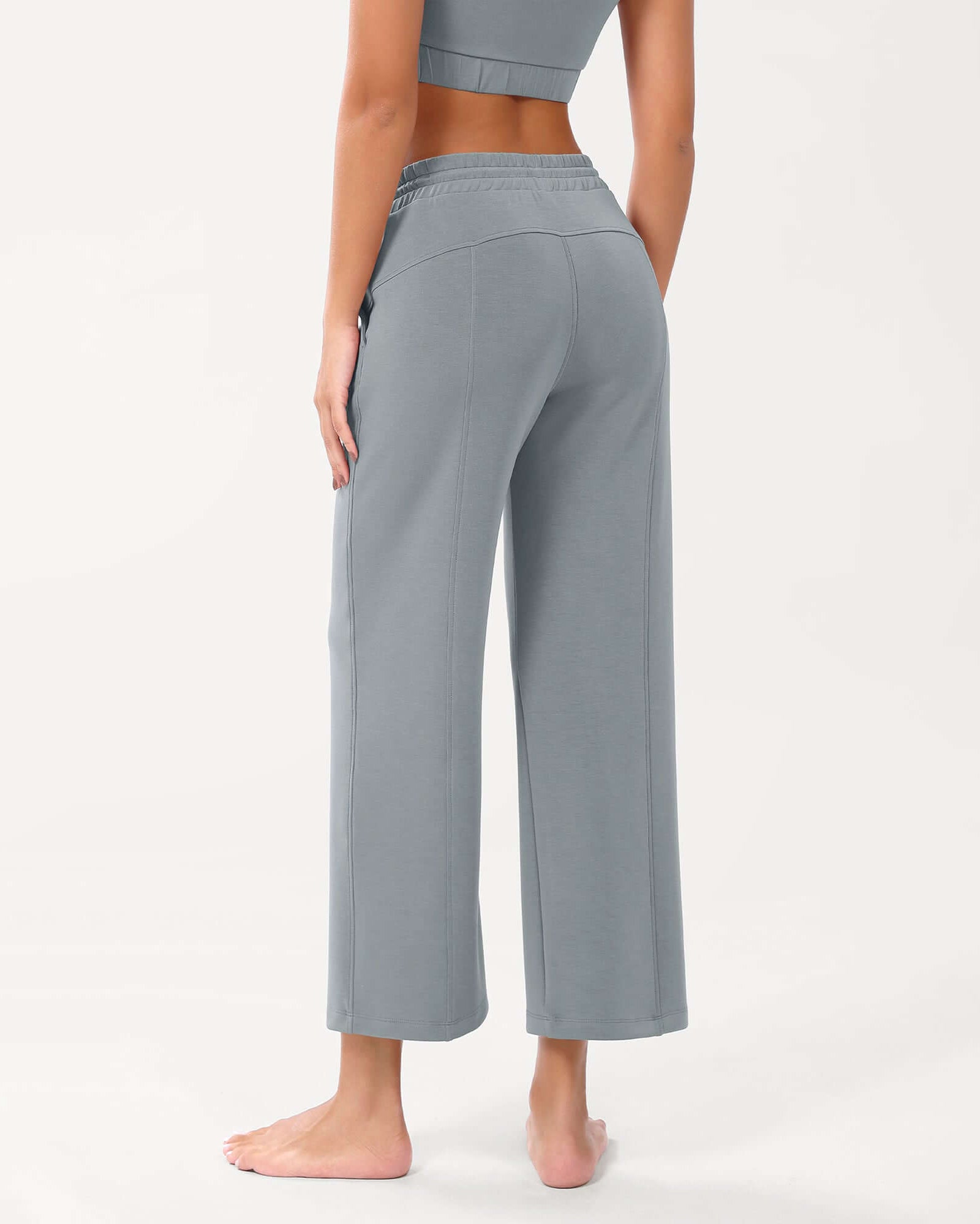 25 Adjustable Shockcord High Waist Casual Lounge Pants with Pockets - ododos