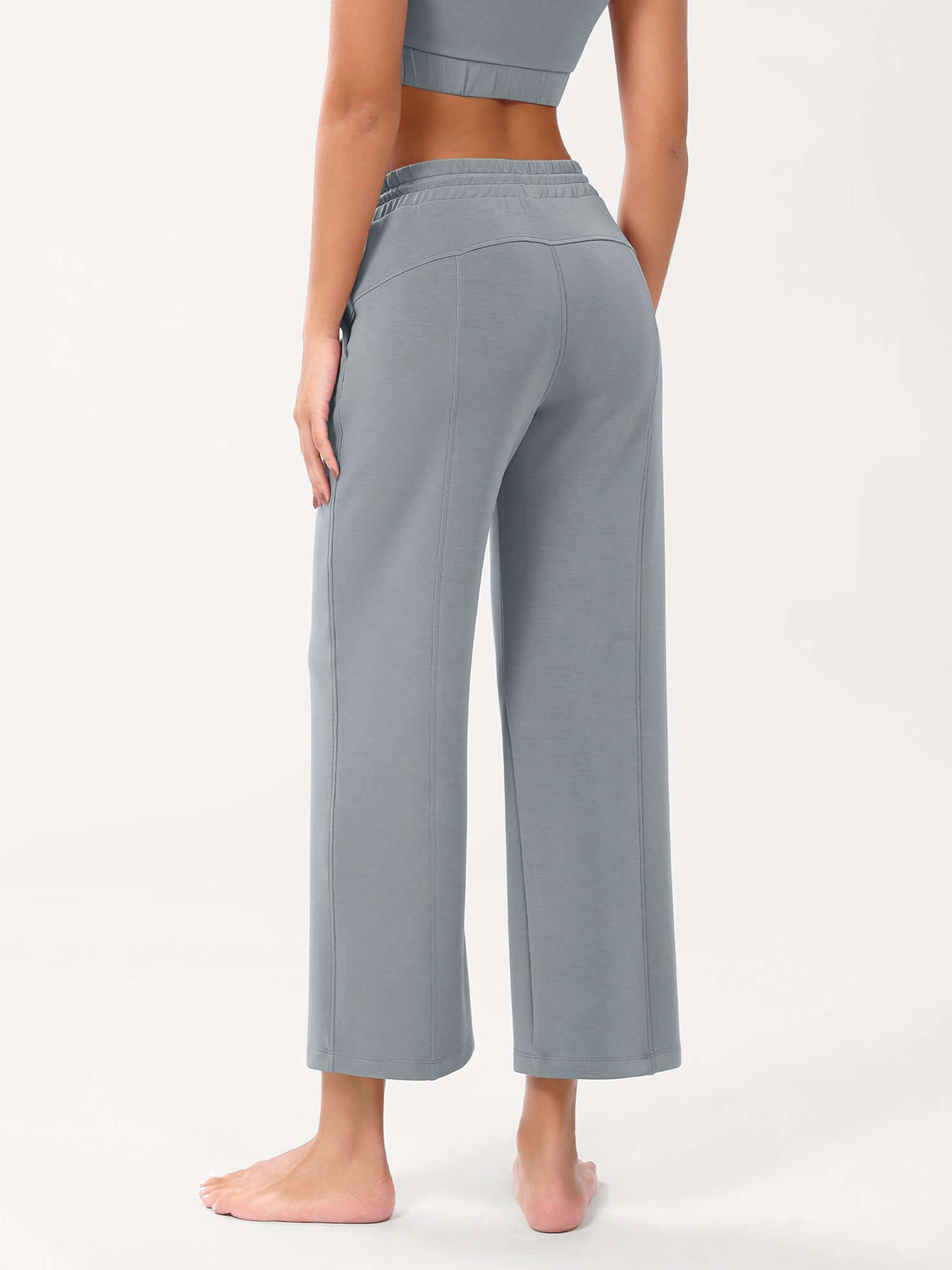 25 Adjustable Shockcord High Waist Casual Lounge Pants with Pockets - ododos