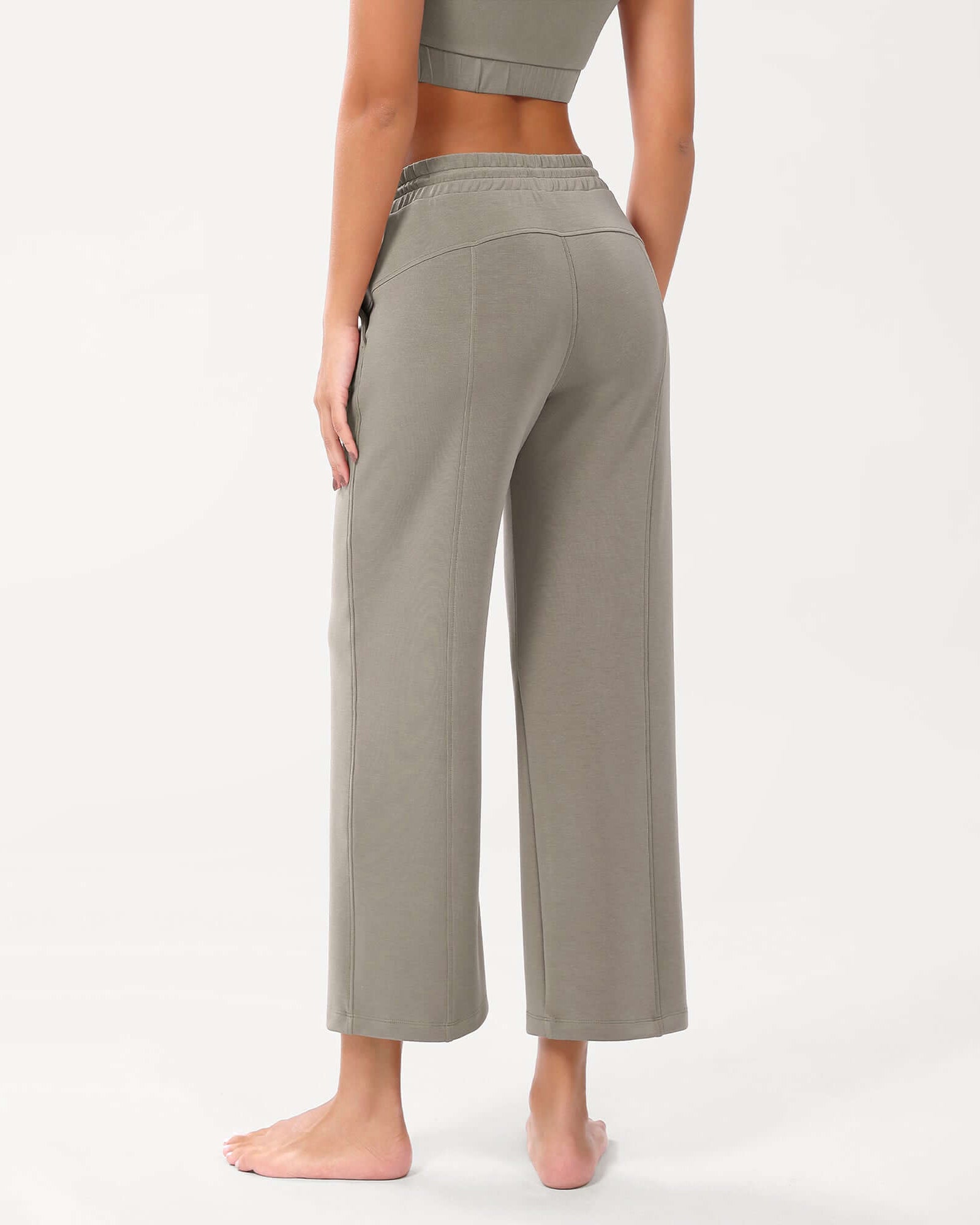 25 Adjustable Shockcord High Waist Casual Lounge Pants with Pockets - ododos