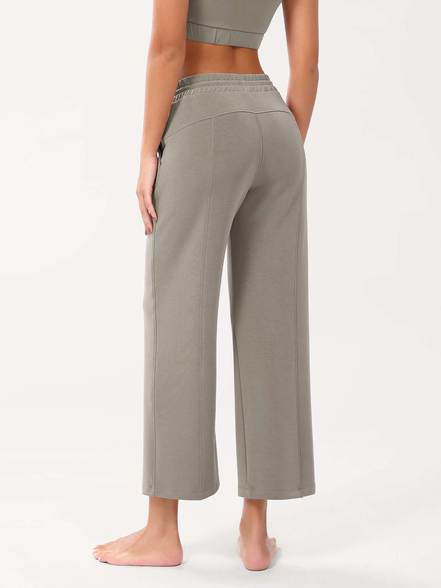 25 Adjustable Shockcord High Waist Casual Lounge Pants with Pockets - ododos