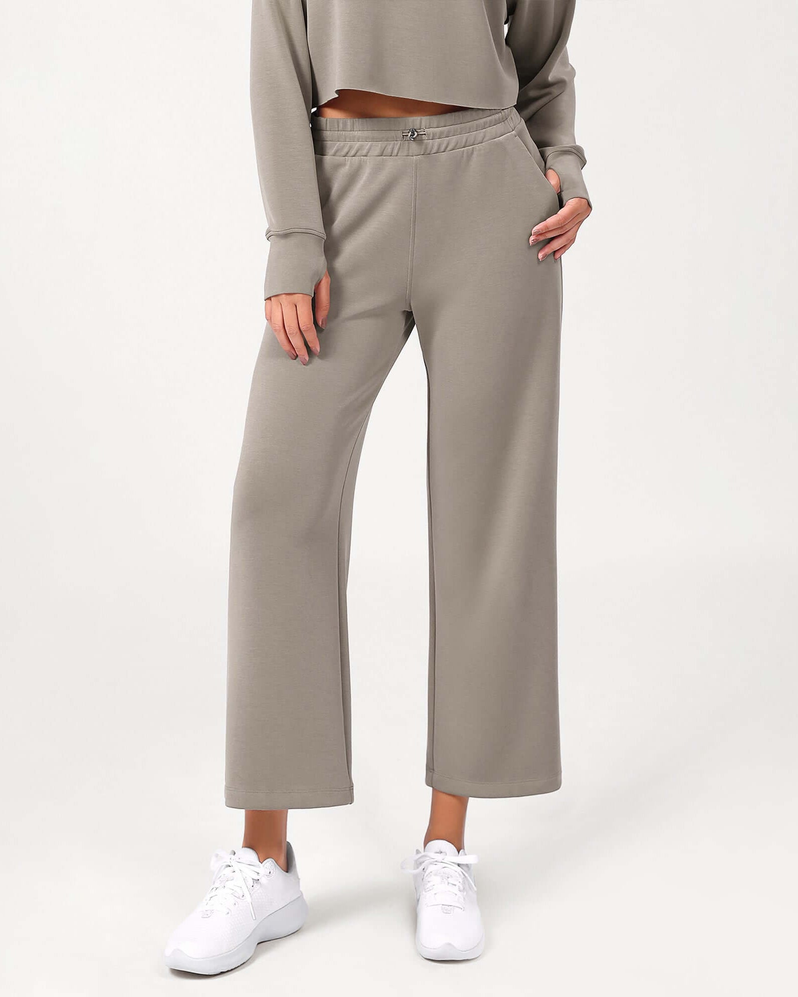 25 Adjustable Shockcord High Waist Casual Lounge Pants with Pockets - ododos