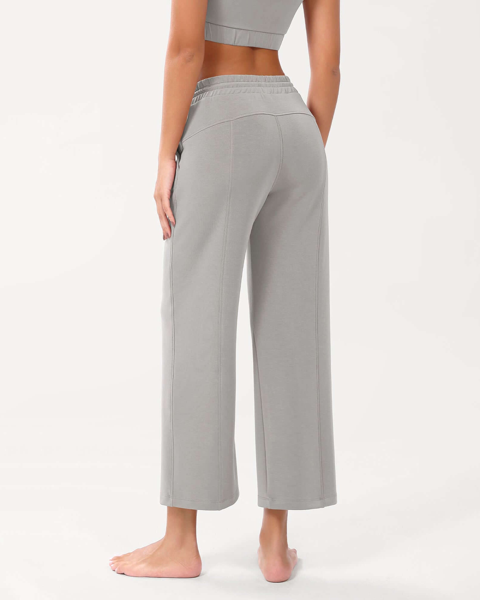 25 Adjustable Shockcord High Waist Casual Lounge Pants with Pockets - ododos