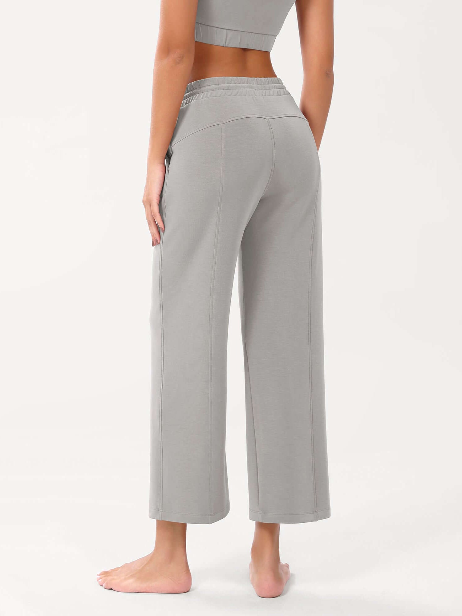 25 Adjustable Shockcord High Waist Casual Lounge Pants with Pockets - ododos