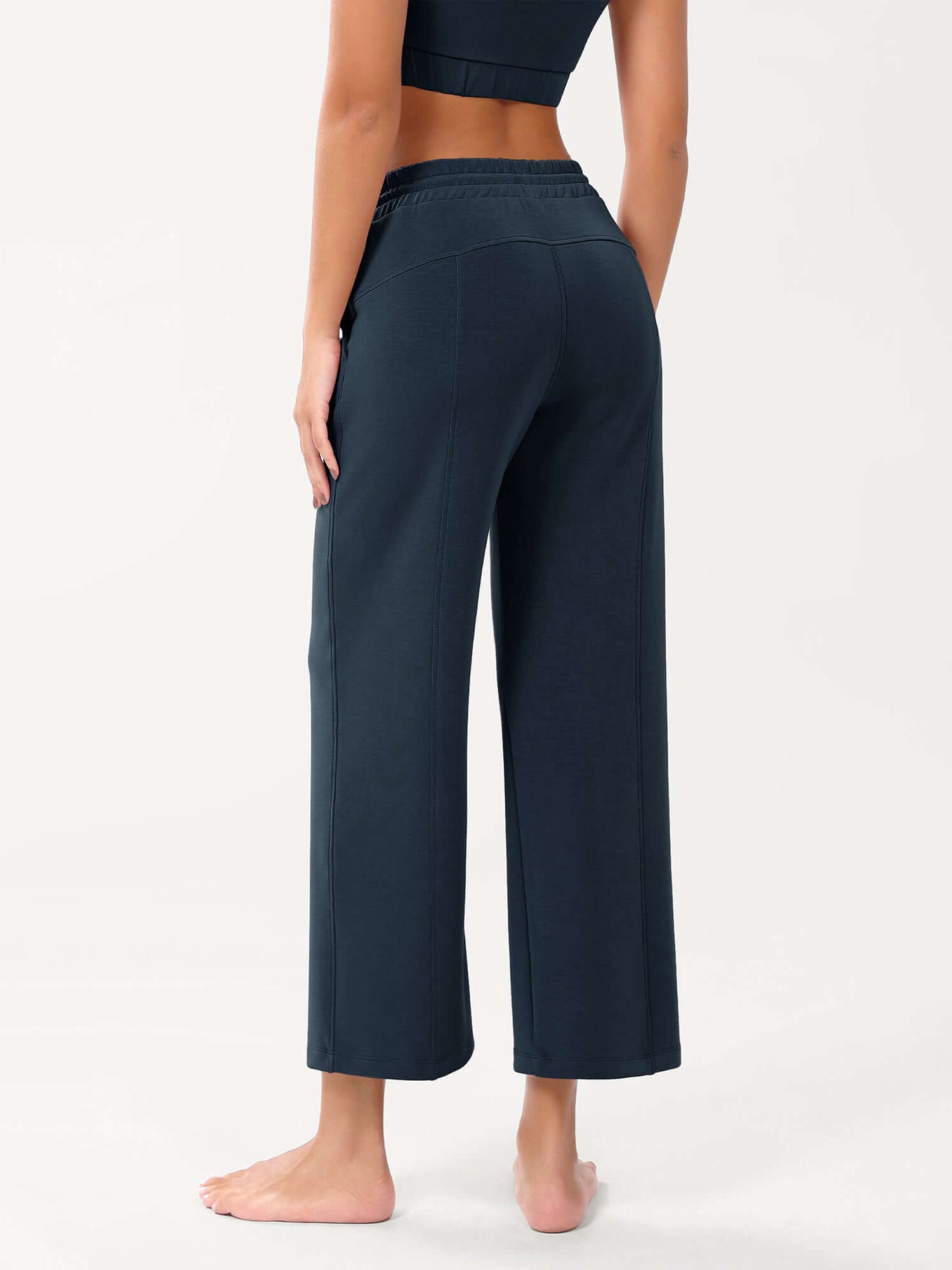 25 Adjustable Shockcord High Waist Casual Lounge Pants with Pockets - ododos