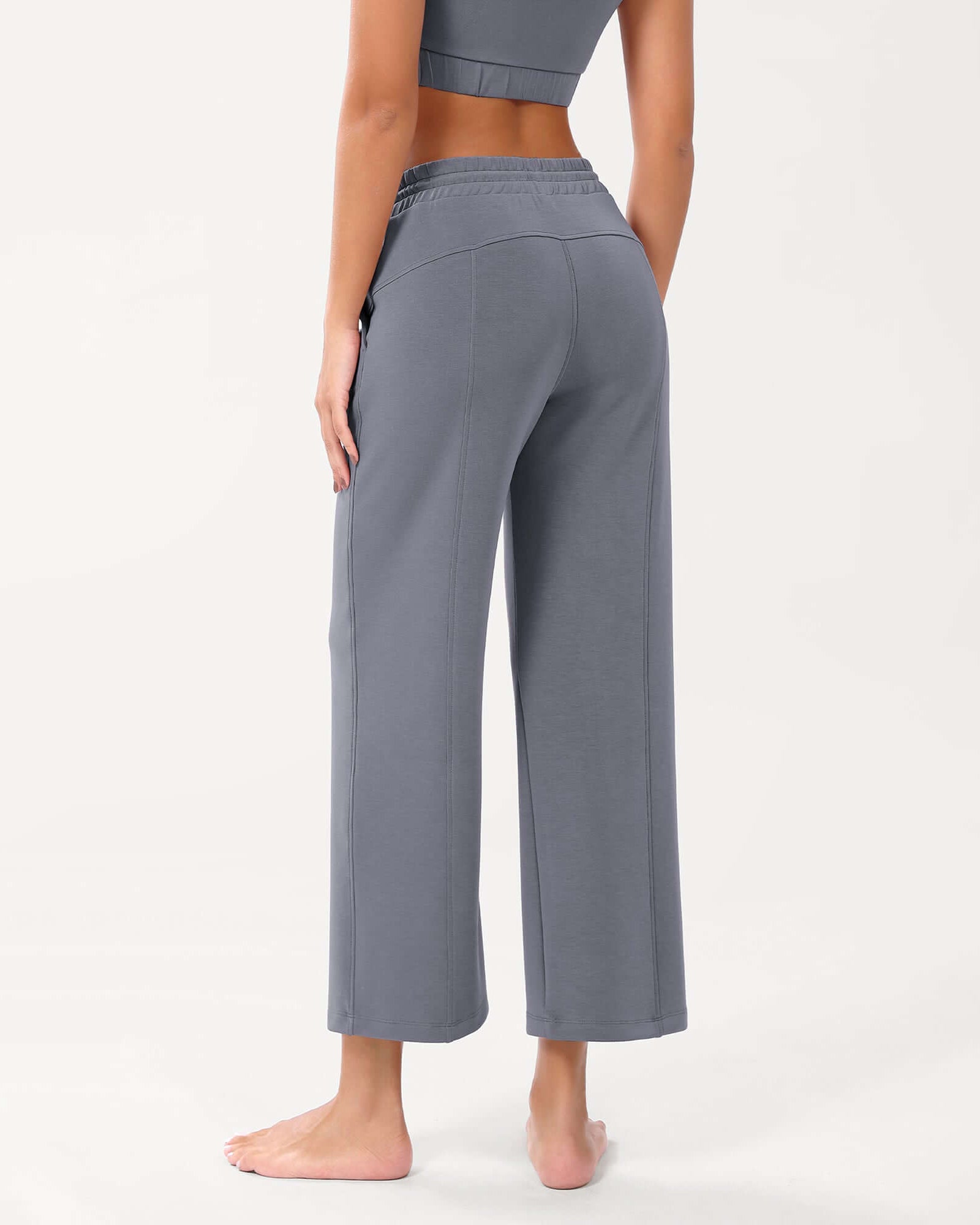 25 Adjustable Shockcord High Waist Casual Lounge Pants with Pockets - ododos