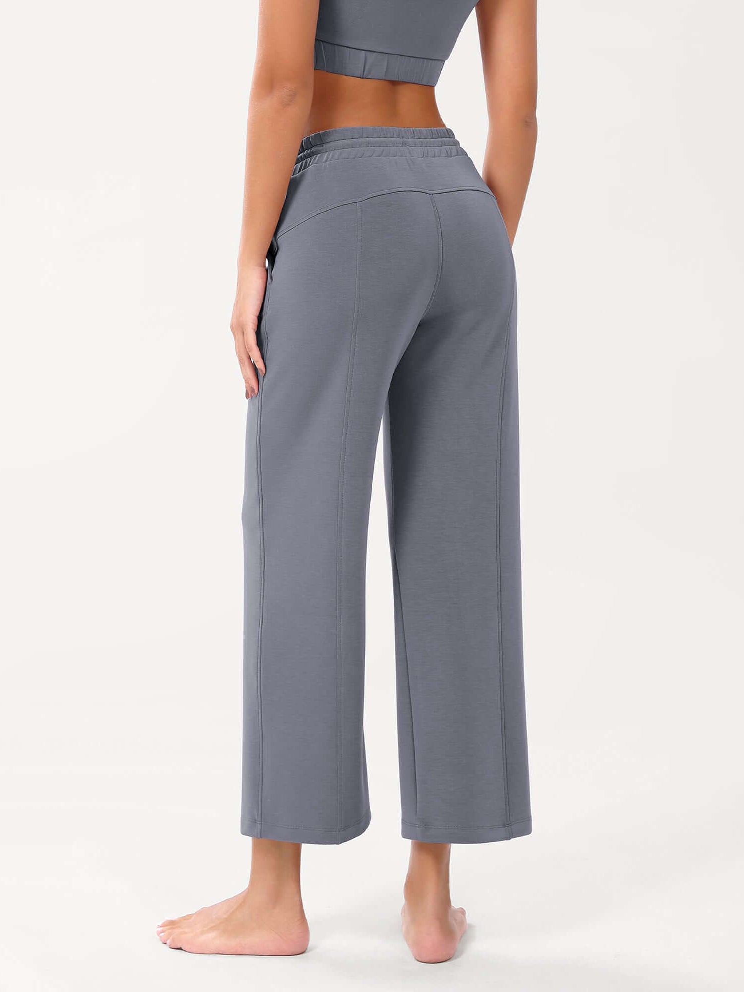 25 Adjustable Shockcord High Waist Casual Lounge Pants with Pockets - ododos